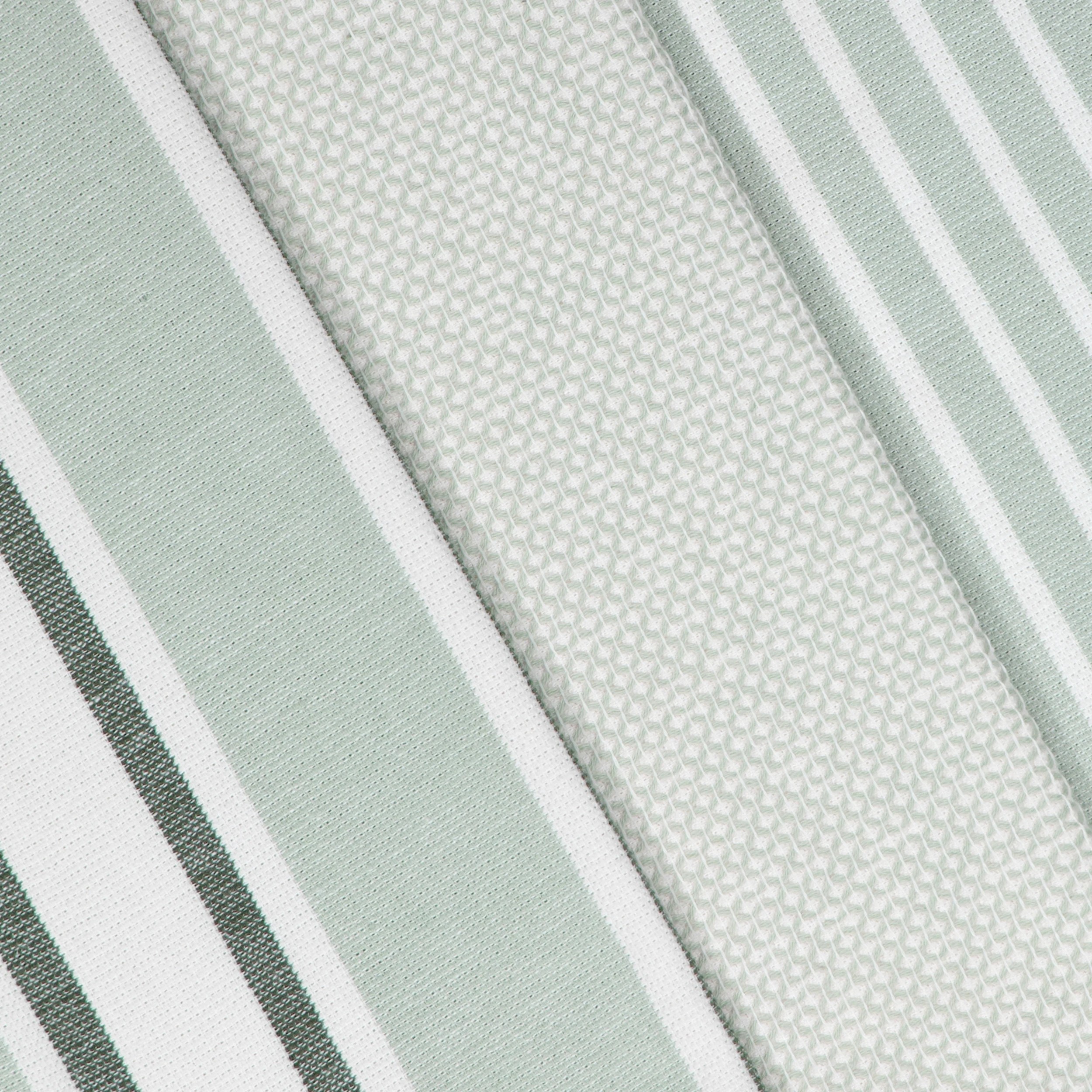 2 3 Pack Green Stripe Tea Towels, 2 of 6