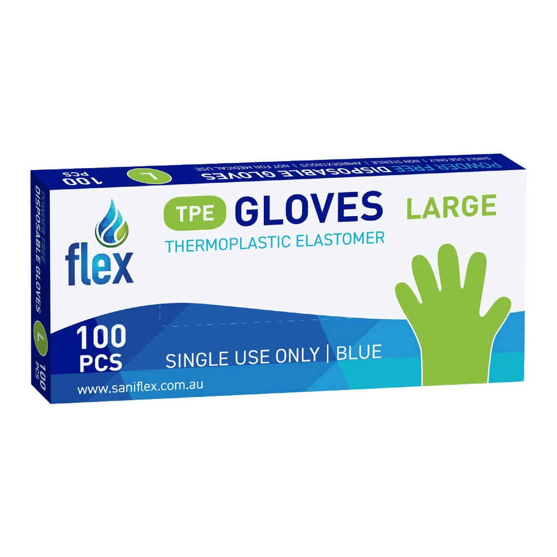 1 Disposable Thermoplastic Gloves Large 100 Pack Blue, 1 of 1
