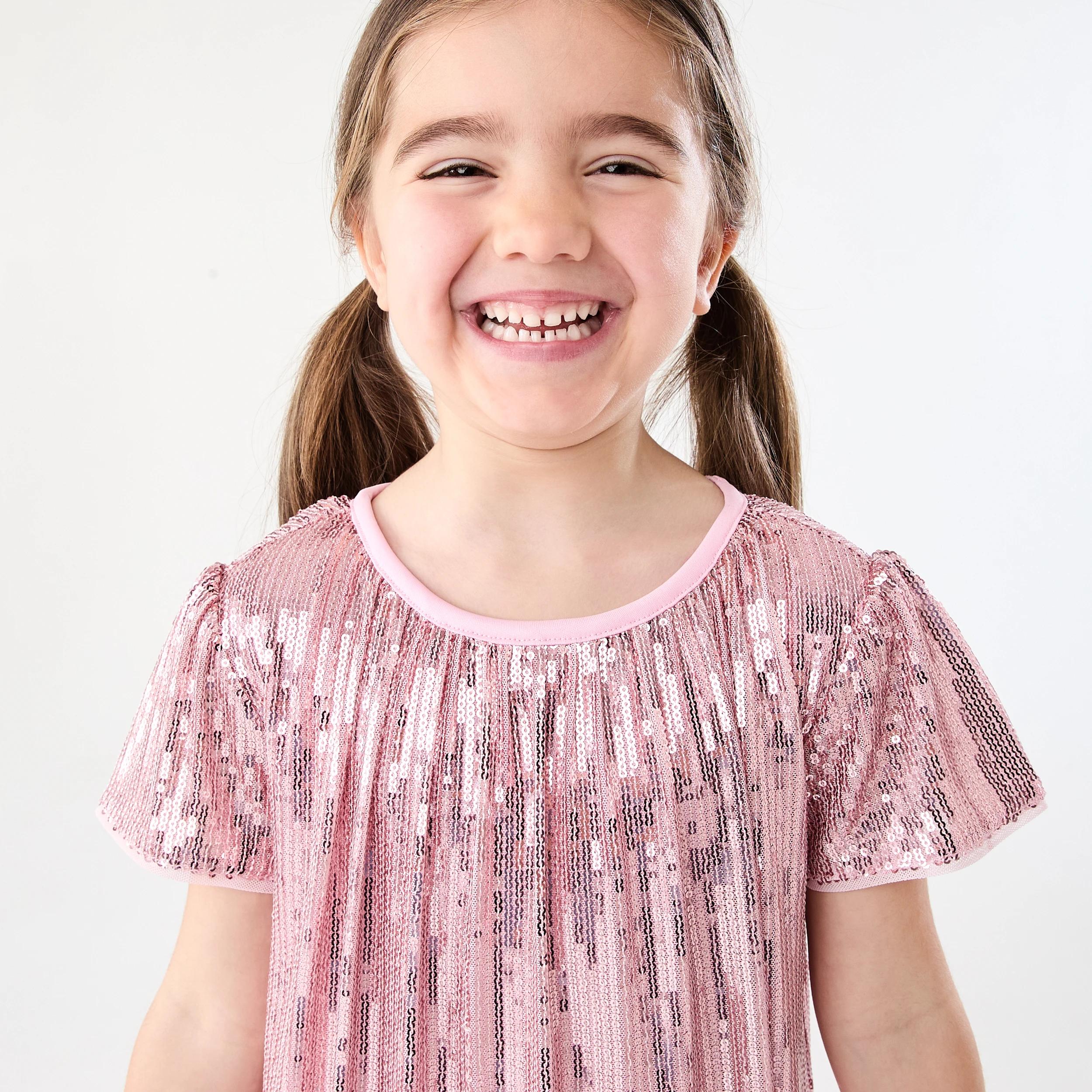 3 Sequin Party Dress Bllet Pink, 3 of 8
