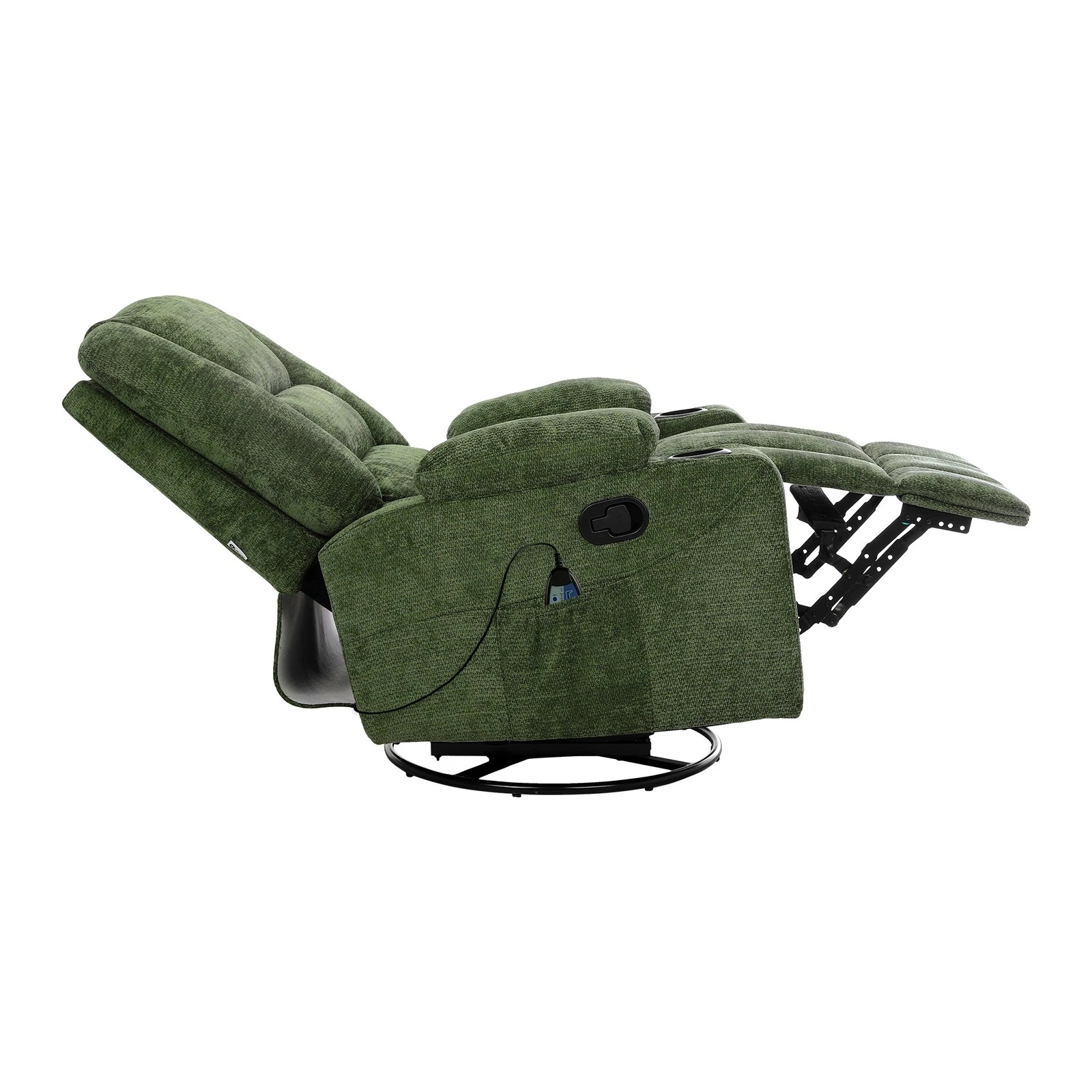 7 Oikiture Recliner Chair 360 Swivel Rocking Heated Electric - Green, 7 of 7