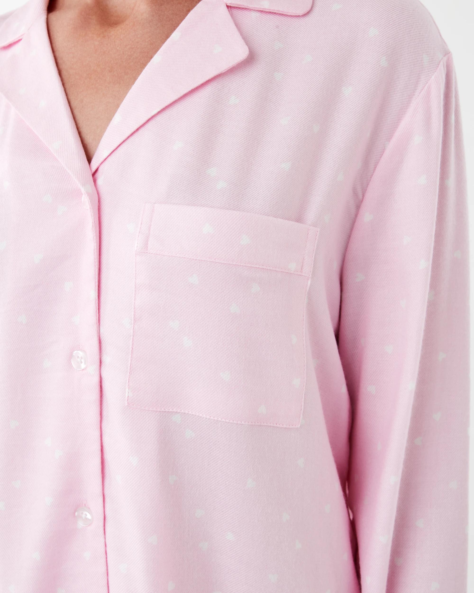 6 Long Sleeve Flannel Nightie Pnk Heart, 6 of 7