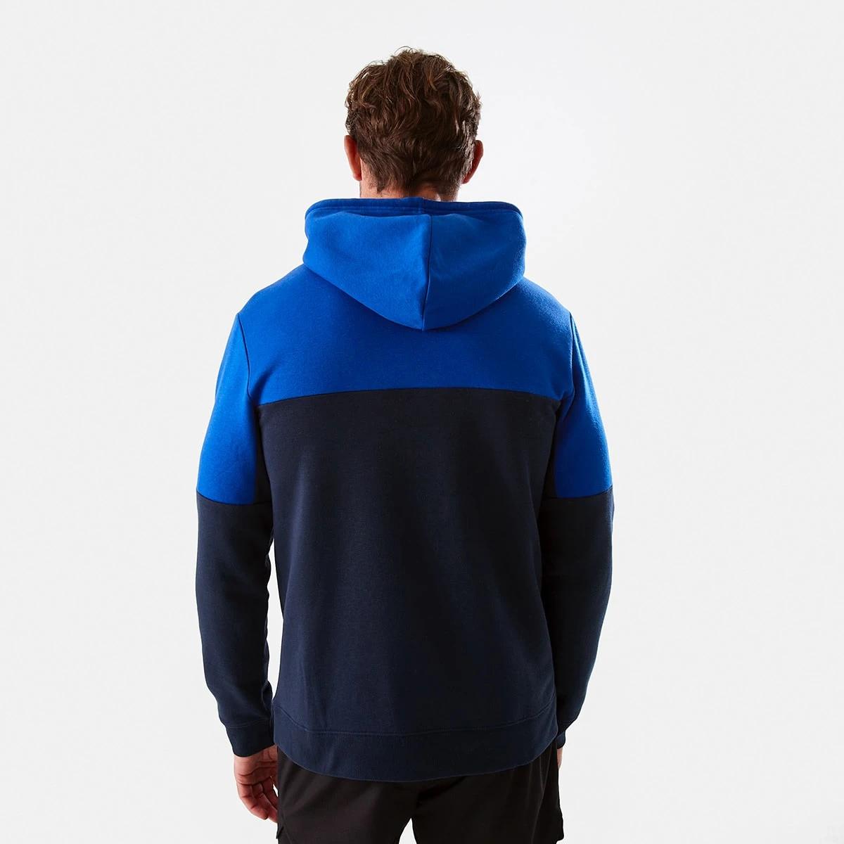 3 Active Mens Colour Block Fleece Hoodie Blue Navy, 3 of 7