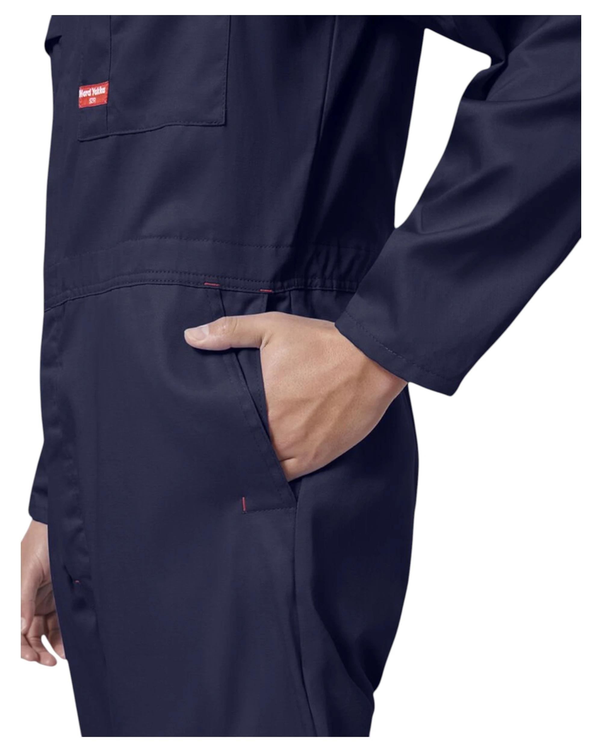 3 Hard Yakka Mens Cotton Lightweight Drill Coverall Navy NAVY, 3 of 7