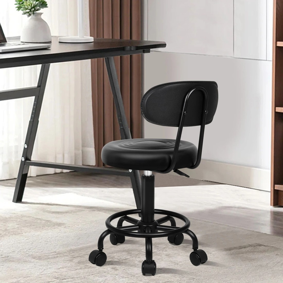 7 Alfordson Salon Stool Backrest Swivel Barber Hair Dress Chair Declan - Black, 7 of 8