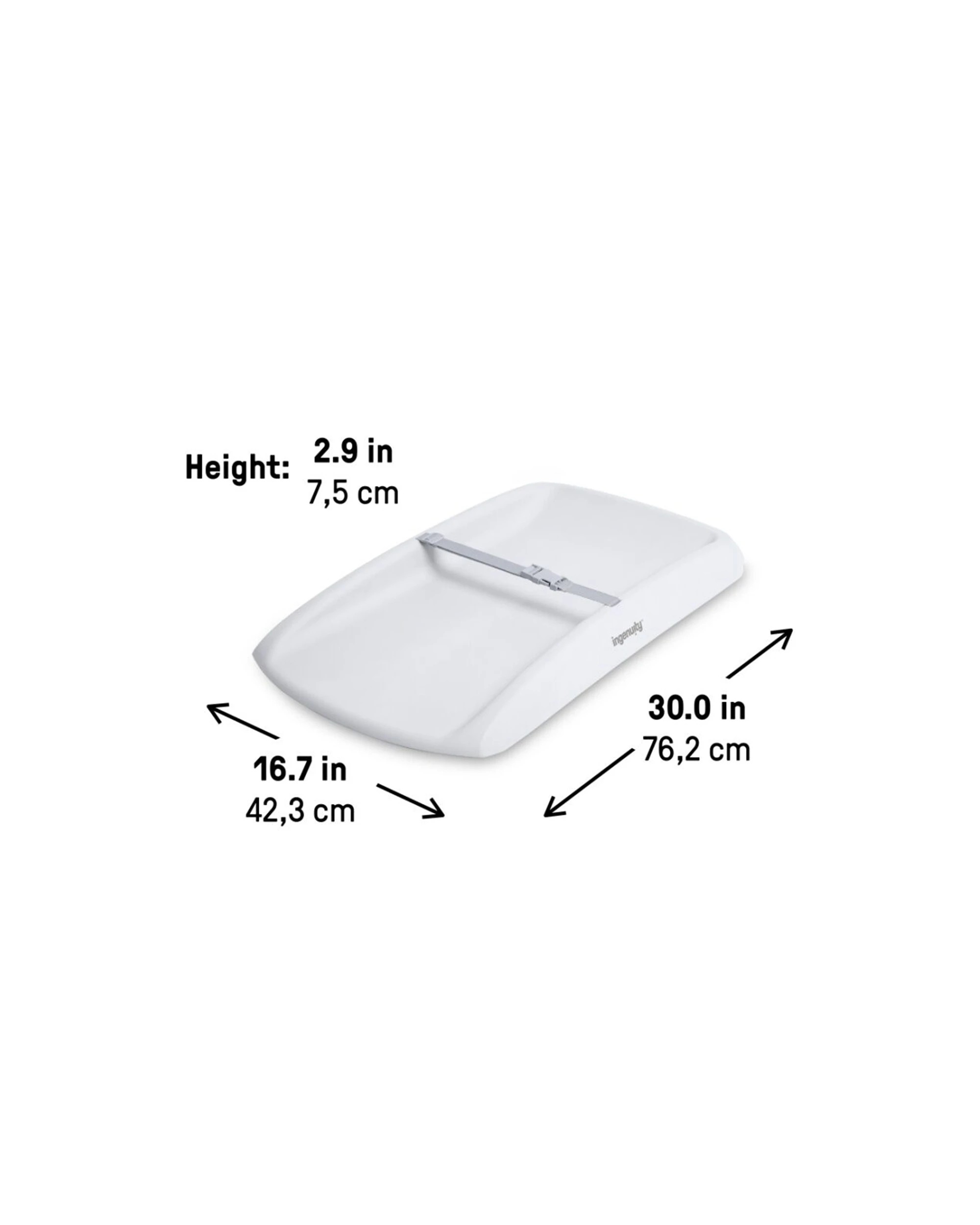 2 Ingenuity Comfy Clean Portable Nappy Changing Pad EVA Foam 0 to 24 Months - Grey, 2 of 7
