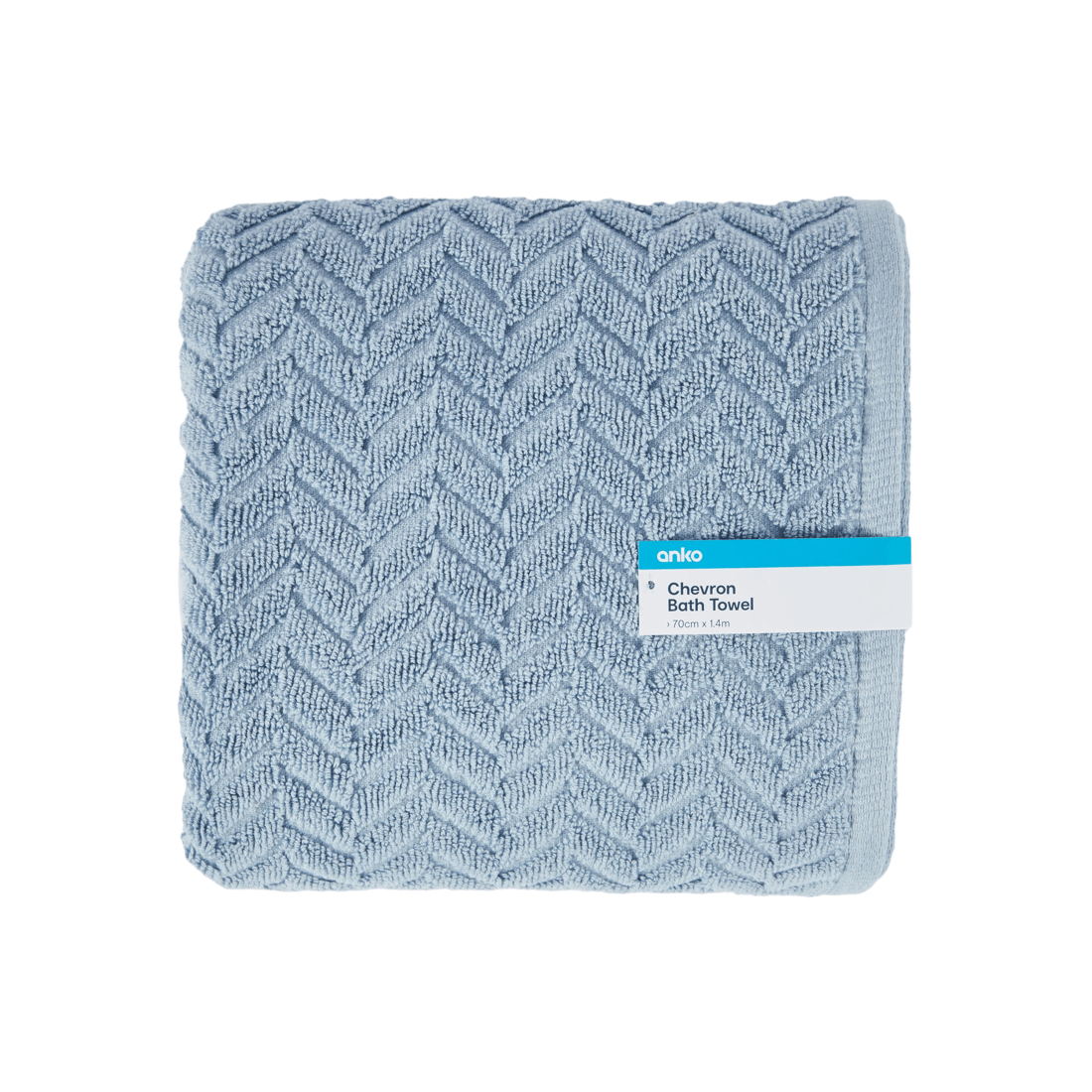 5 Chevron Cotton Bath Towel - Blue, 5 of 5