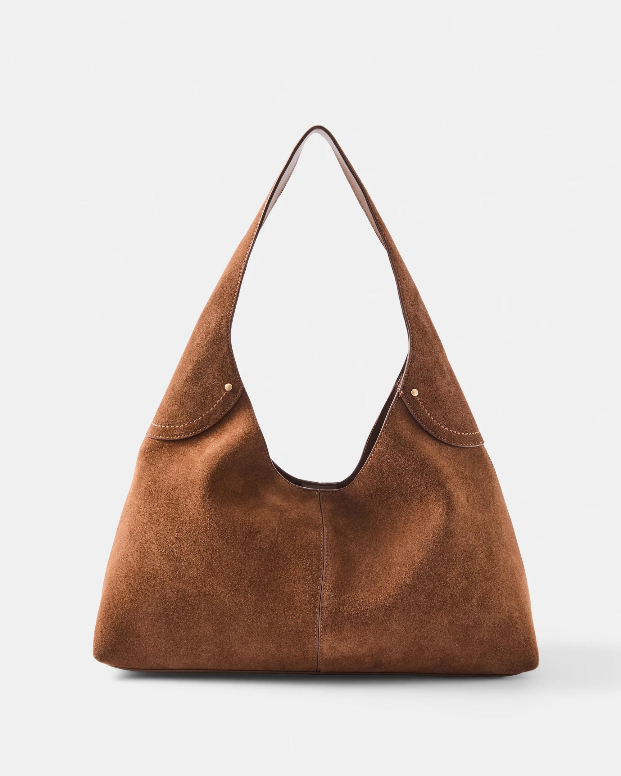 1 Leather Shoulder Tote Bag Brown, 1 of 5