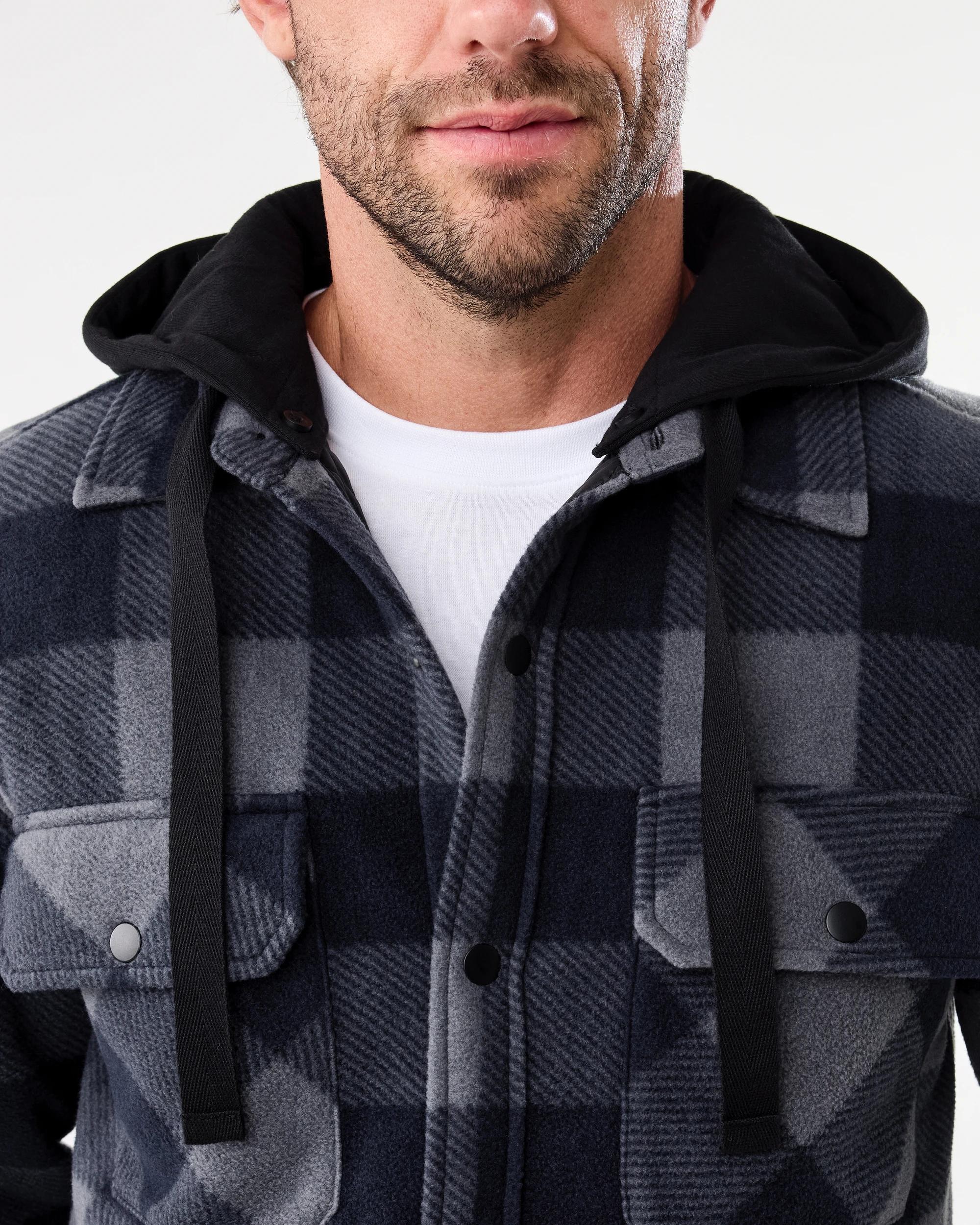 6 Workwear Padded Industrial Jacket Black Chk, 6 of 8