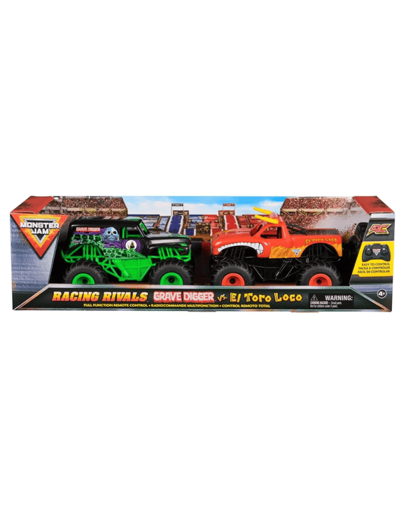 2 Pack Monster Jam RC 1:24 Grave Digger vs  El Toro Loco Racing Rivals