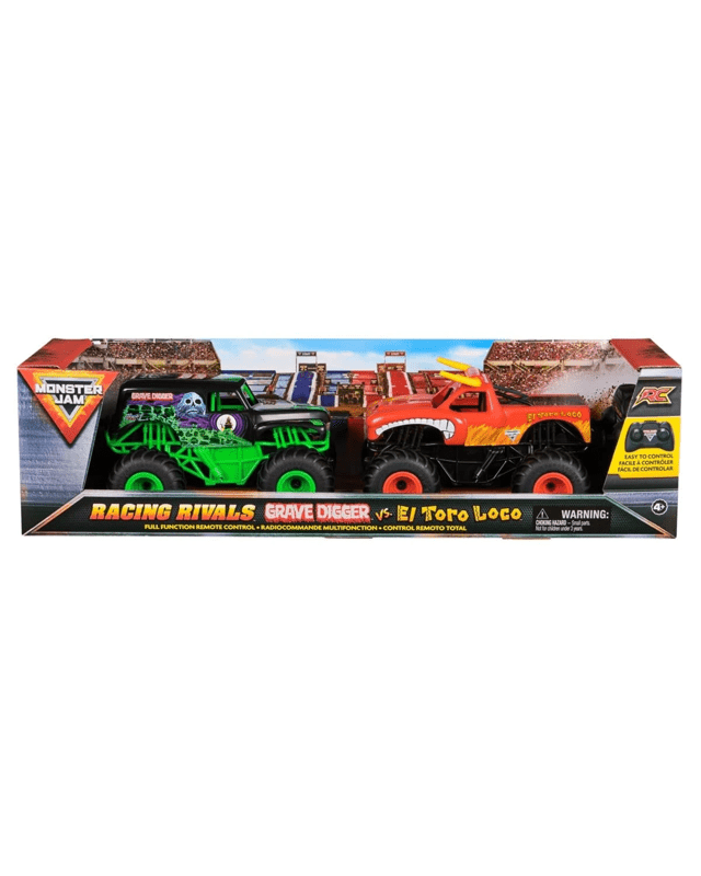 2 Pack Monster Jam RC 1:24 Grave Digger vs  El Toro Loco Racing Ri
