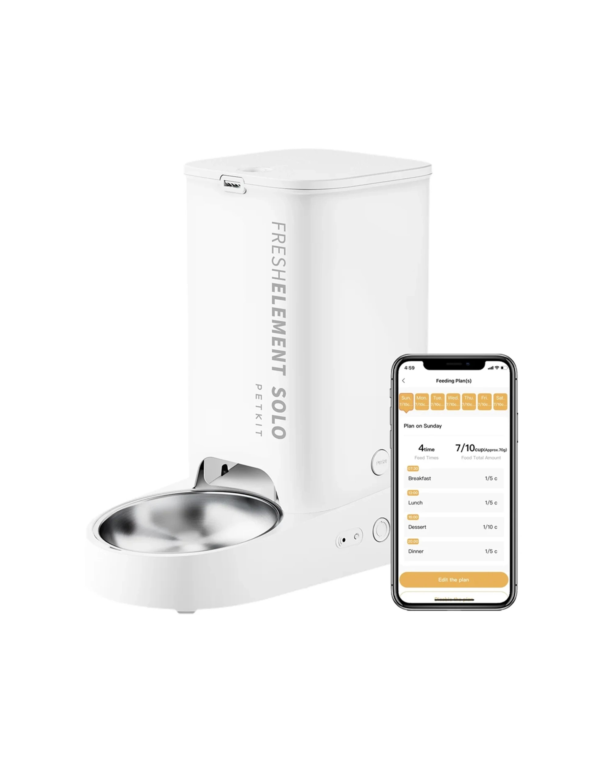 2 Petkit Fresh Element Solo Smart Feeder Wi-Fi Bluetooth App Control 3L Capacity - White, 2 of 4