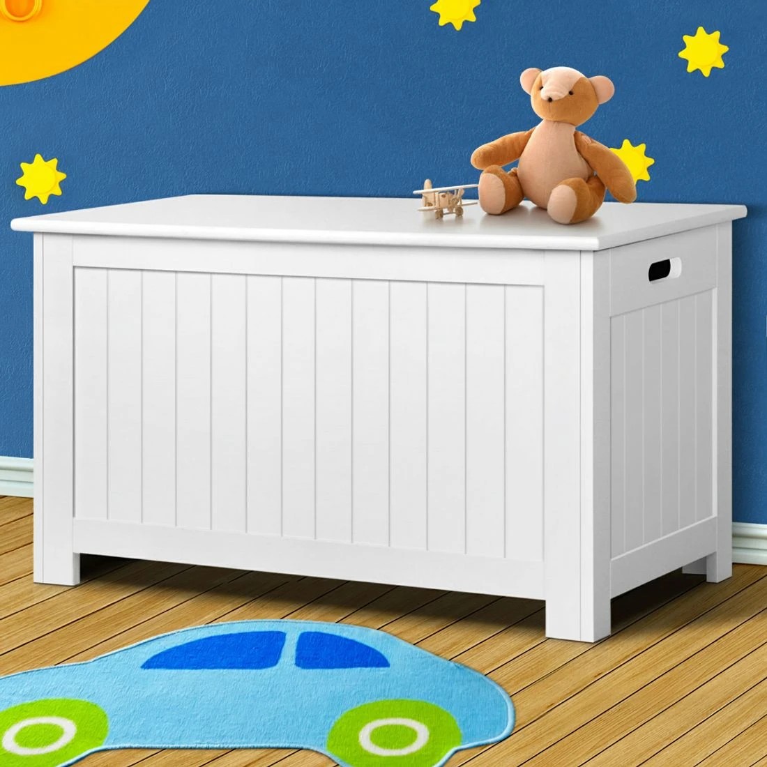 6 Keezi Kids Toy Box Chest Storage Blanket Children Clothes Room Organiser - White, 6 of 8