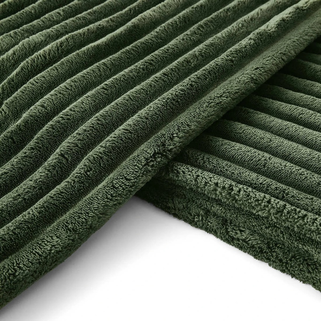 5 Plush Ribbed Blanket - Queen/King Bed, Forest, 5 of 6