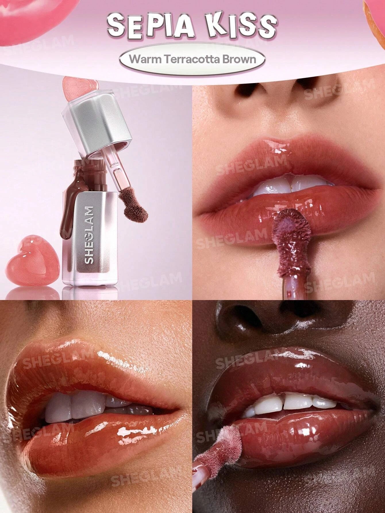2 SHEGLAM Glass Lock Air Gloss - Sepia Kiss, 2 of 8