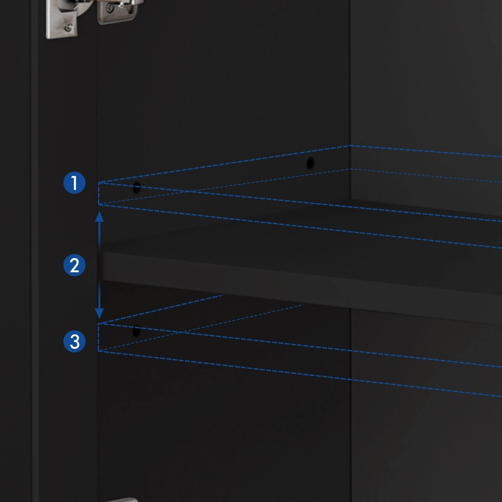 5 Alfordson Buffet Sideboard Cupboard Cabinet Storage Drawers Pantry Hallway - Black, 5 of 9