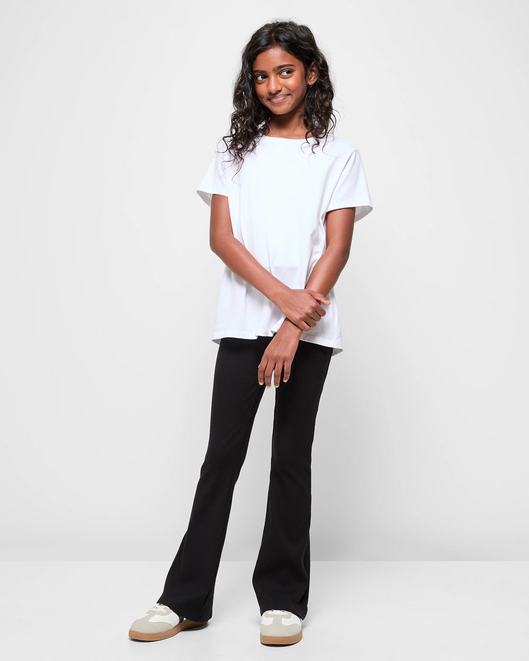 2 Target Australian Cotton Rib Flare Leggings BLACK, 2 of 5