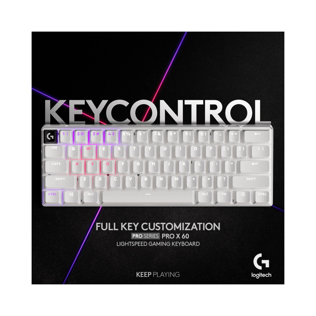 6 Logitech G Pro X 60 LIGHTSPEED Gaming Keyboard - White, 6 of 7