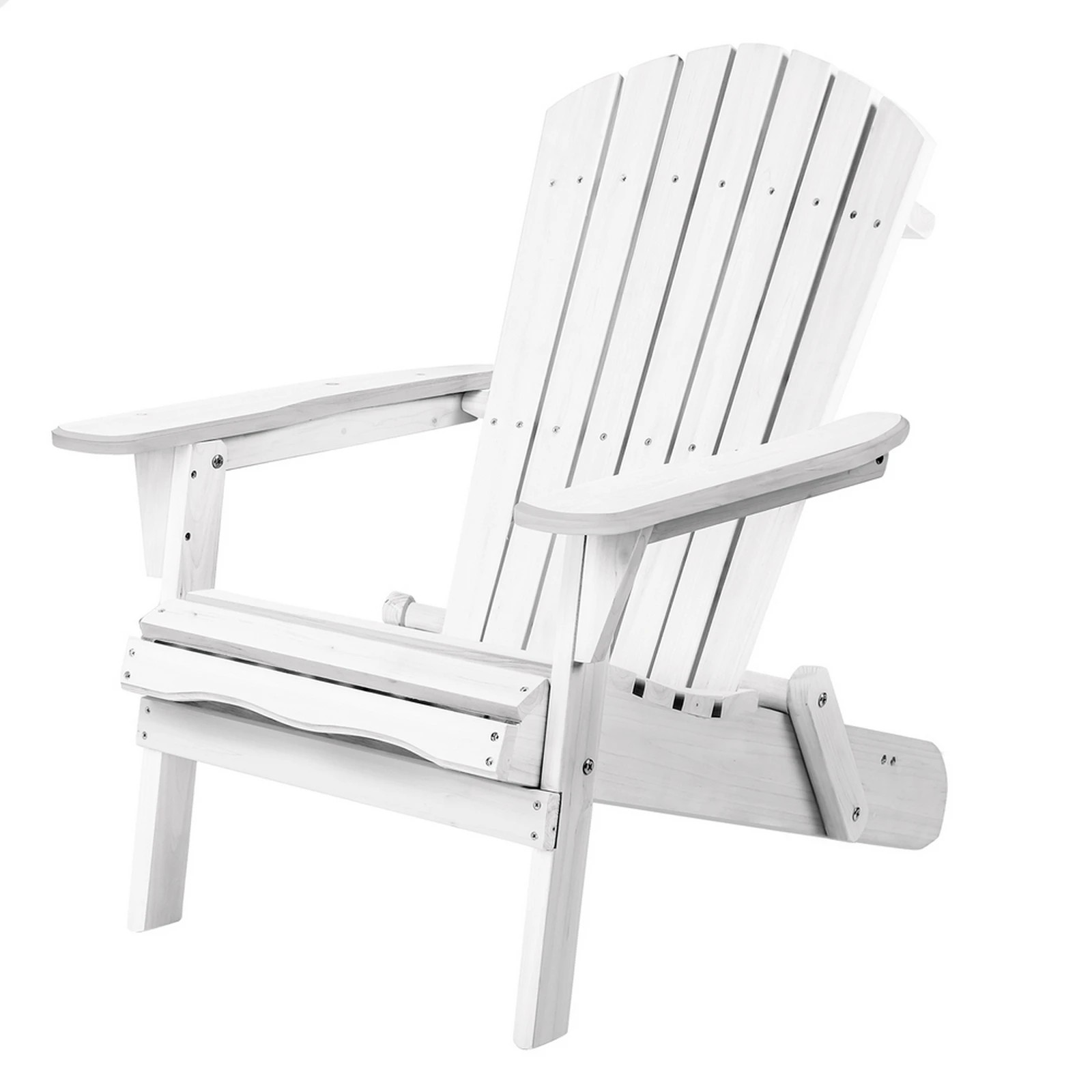 1 Alfordson Outdoor Chair Wooden Adirondack Patio Furniture Beach Garden - White, 1 of 9