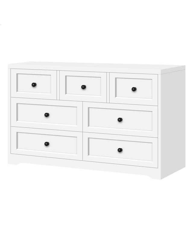 Alfordson 7 Chest of Drawers Hamptons Storage Cabinet Dresser Tallboy - W