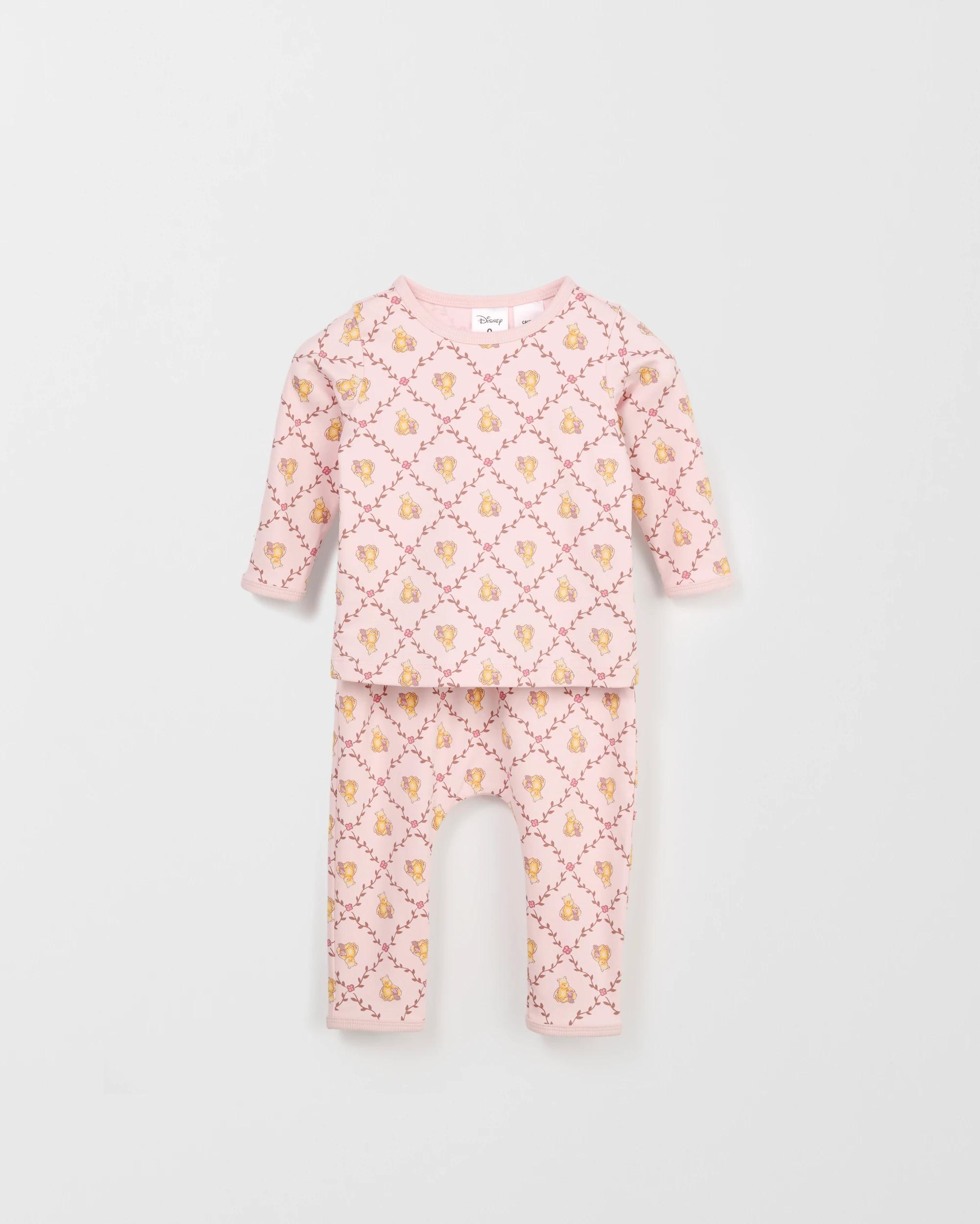 7 Disney Winnie The Pooh Organic Cotton 2 Pack Baby Pyjama Set PINK, 7 of 7
