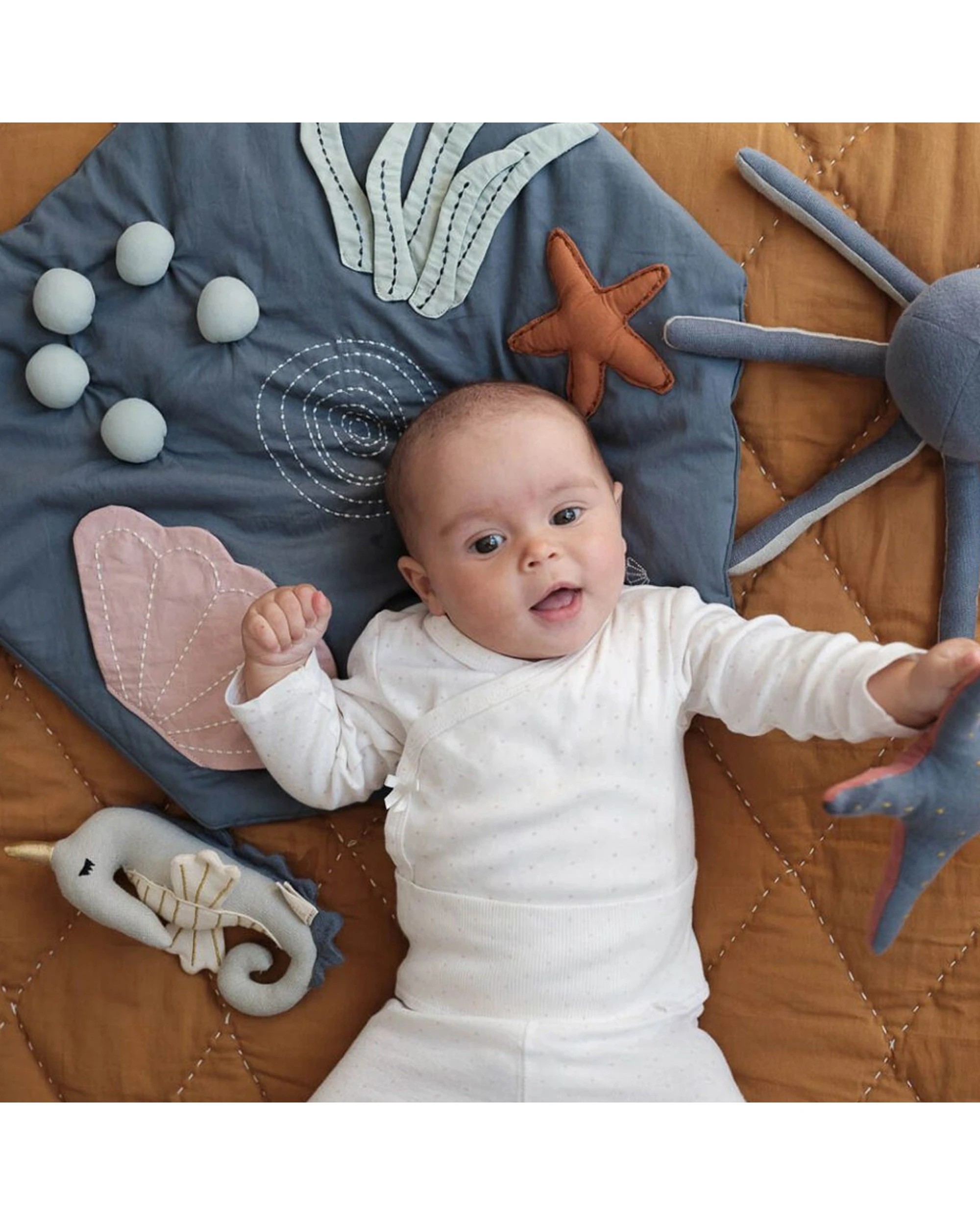 2 Fabelab Cotton Activity Blanket Baby And Infant 50cm Underwater Theme - Pattern, 2 of 2