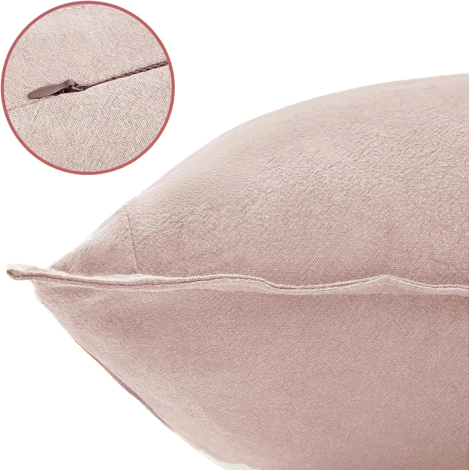 2 Gioia Casa 2-Pack Linen-Cotton Blend Cushion Covers 45x45cm - Pink, 2 of 4