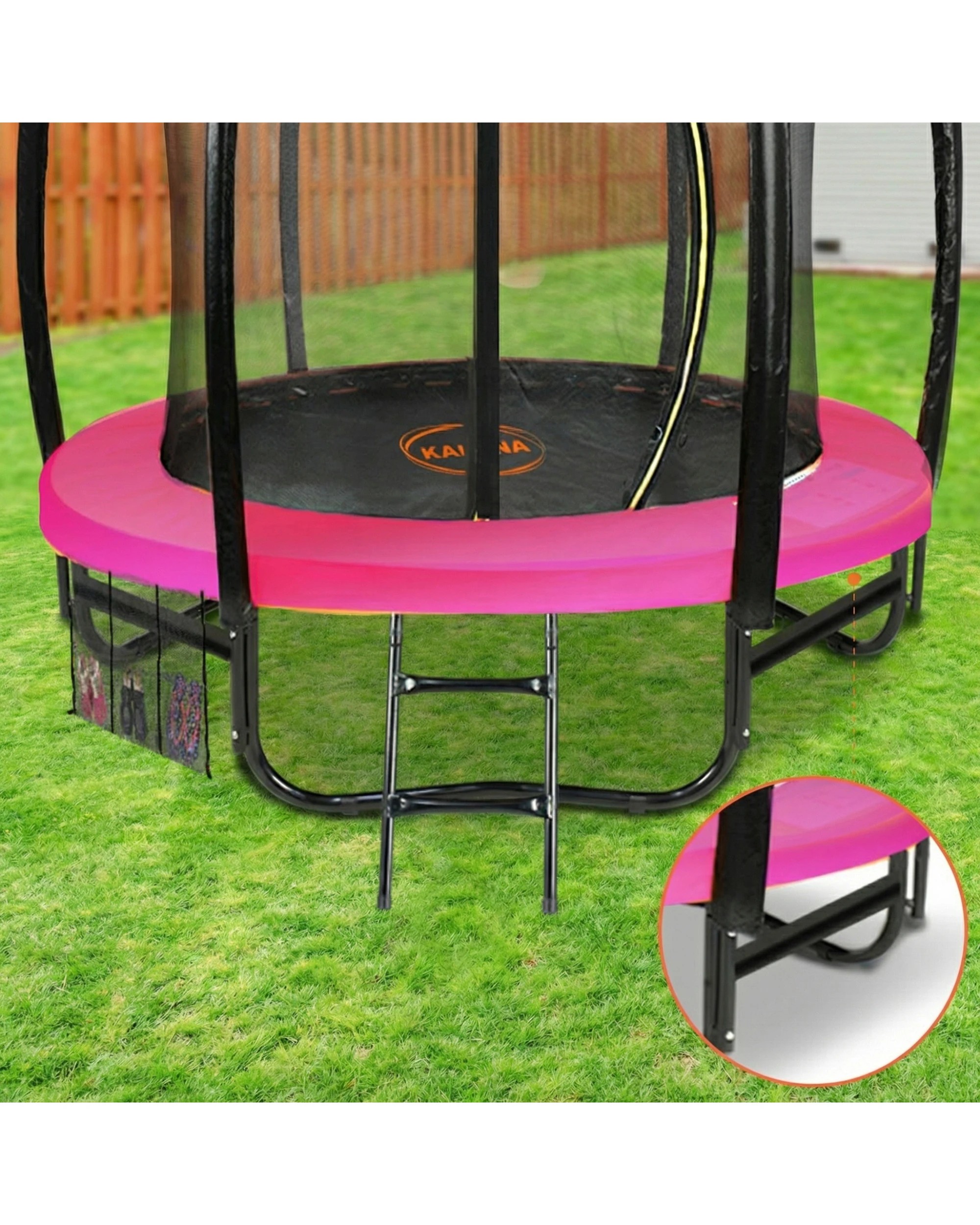 4 Kahuna Trampoline 8 ft Outdoor Spring - Pink - Pink, 4 of 5