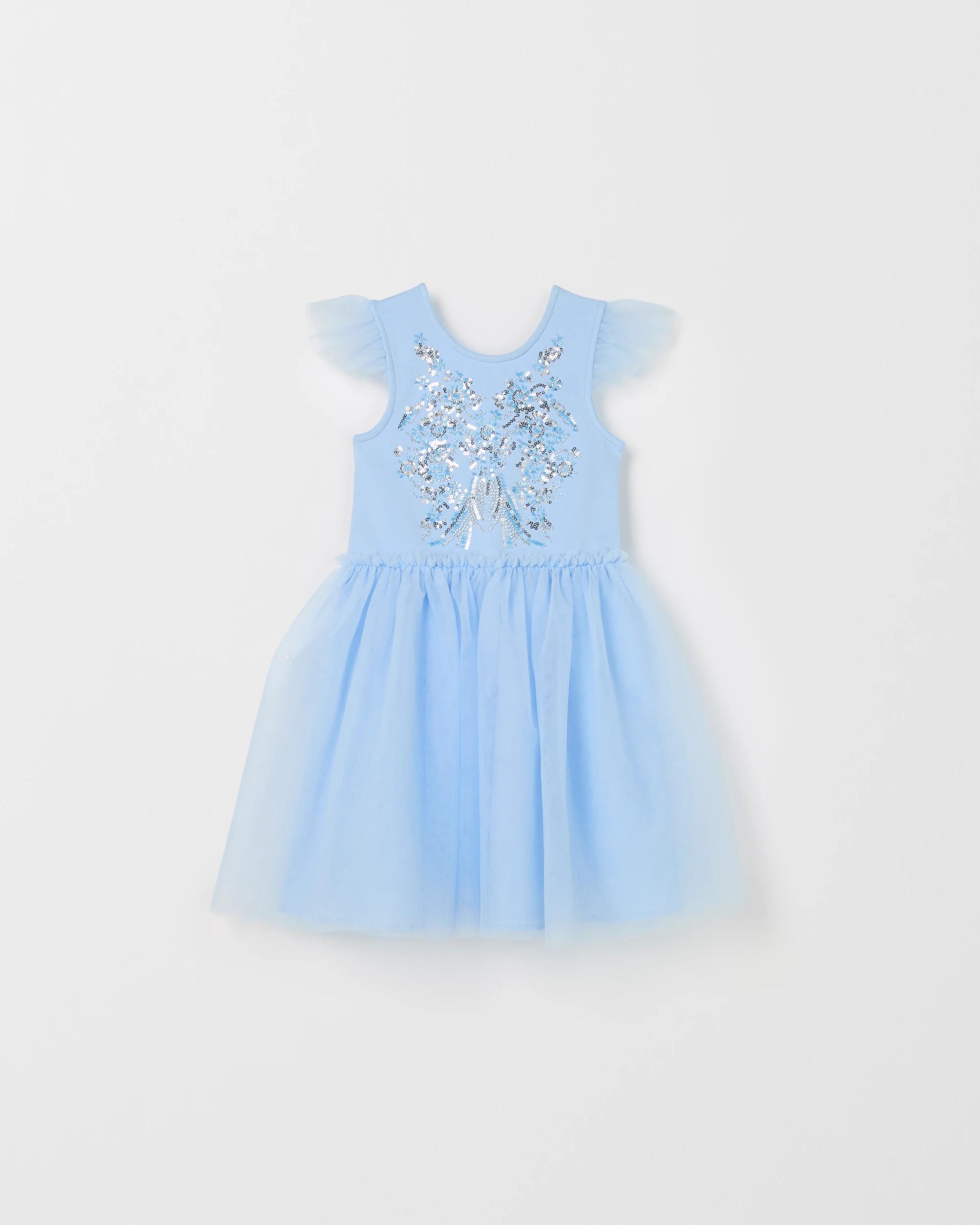 6 Target Kids Occasion Princess Sequin Tulle Dress BLUE, 6 of 7