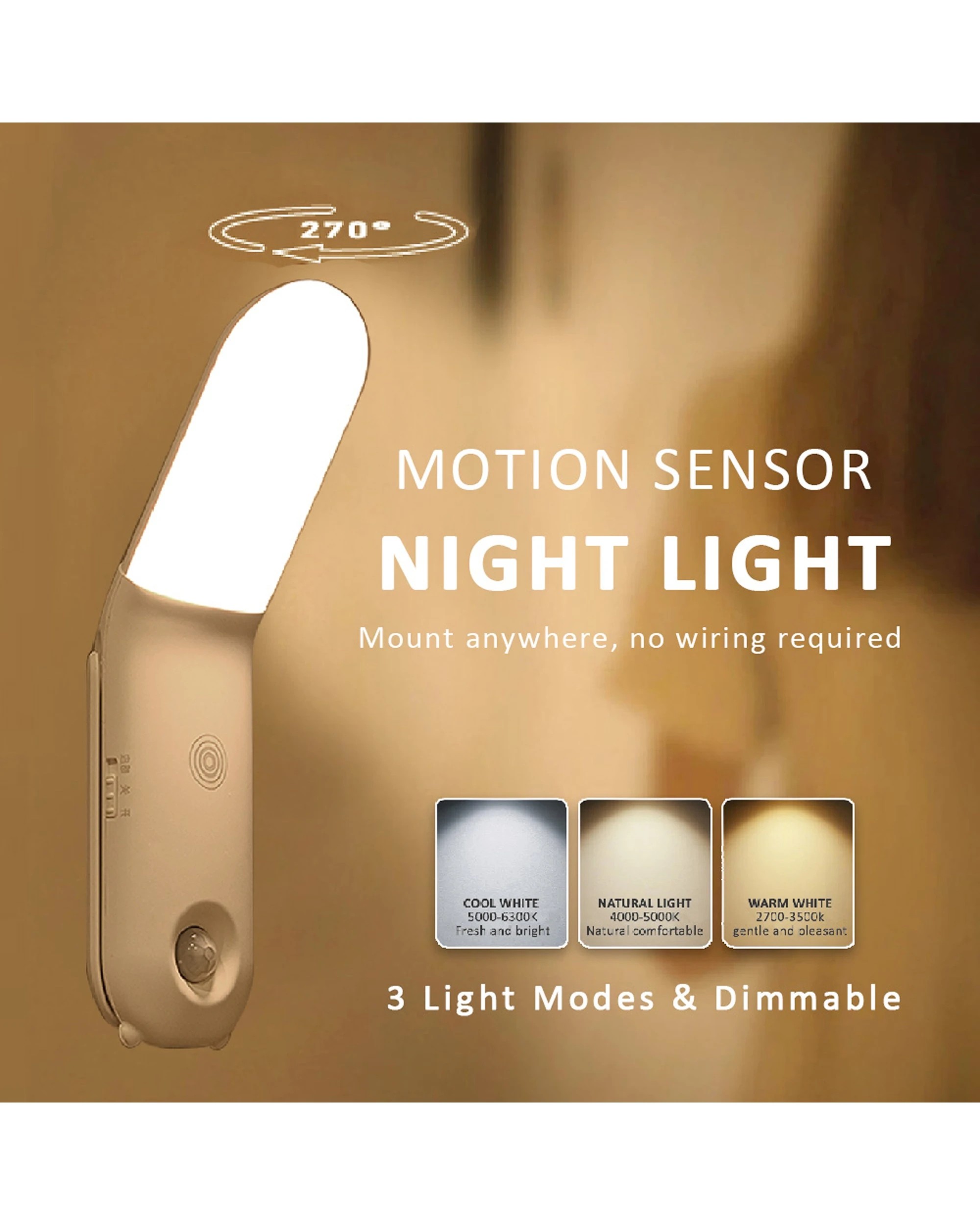 3 Sansai LED Sensor Touch Light With 3 Modes Dimmable Features 17x4 cm - White, 3 of 4