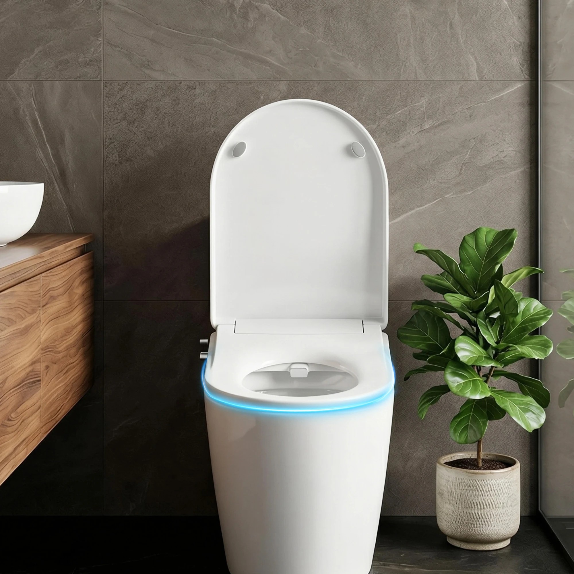 4 Cefito Non Electric Bidet Toilet Seat D-Shape - White, 4 of 8