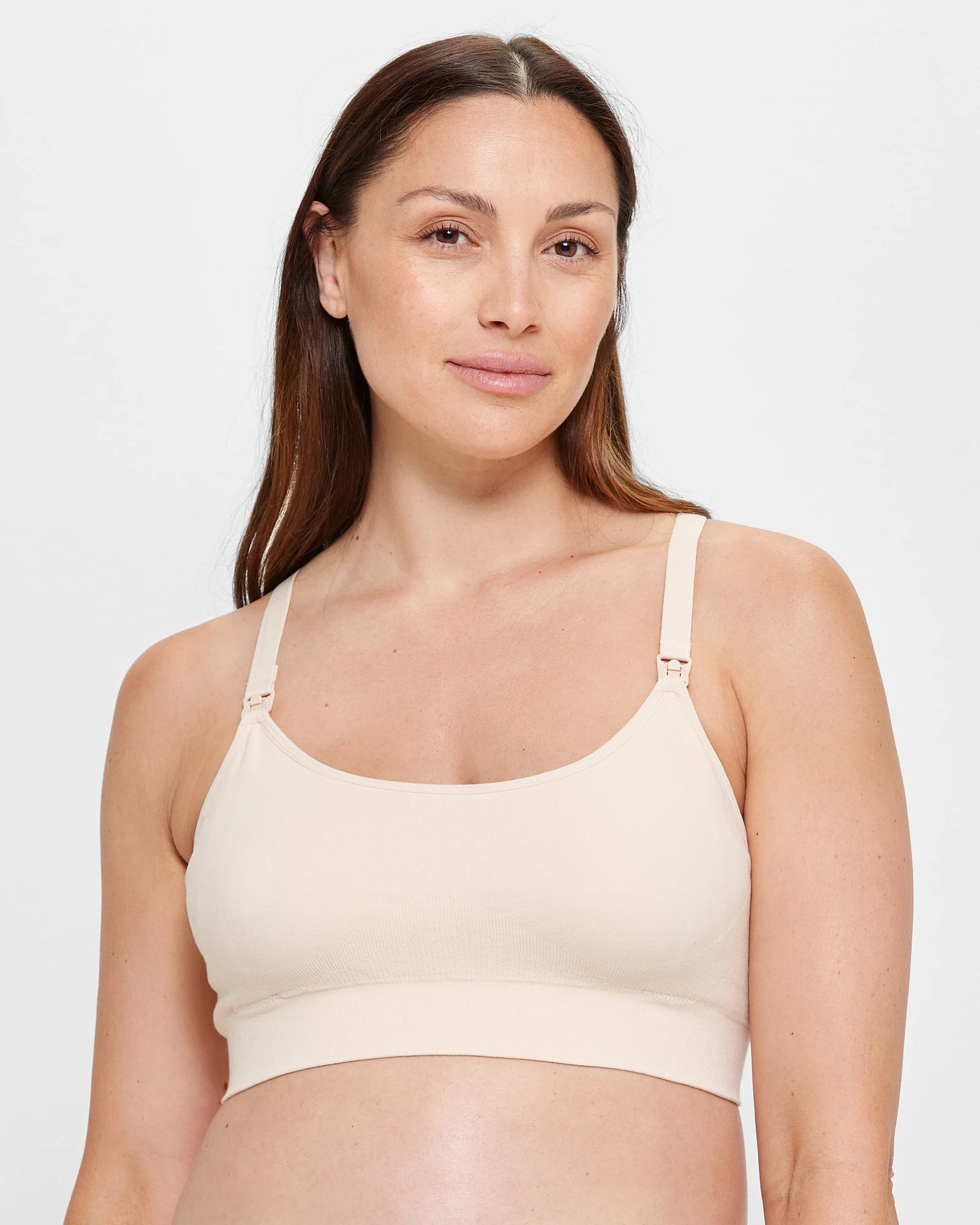 1 Target Maternity Seamfree Crop Top NATURAL, 1 of 3