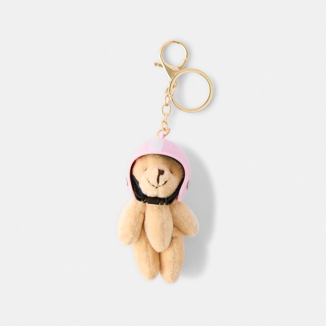 1 Helmet Bear Charm Keyring - Gold Tone, 1 of 3
