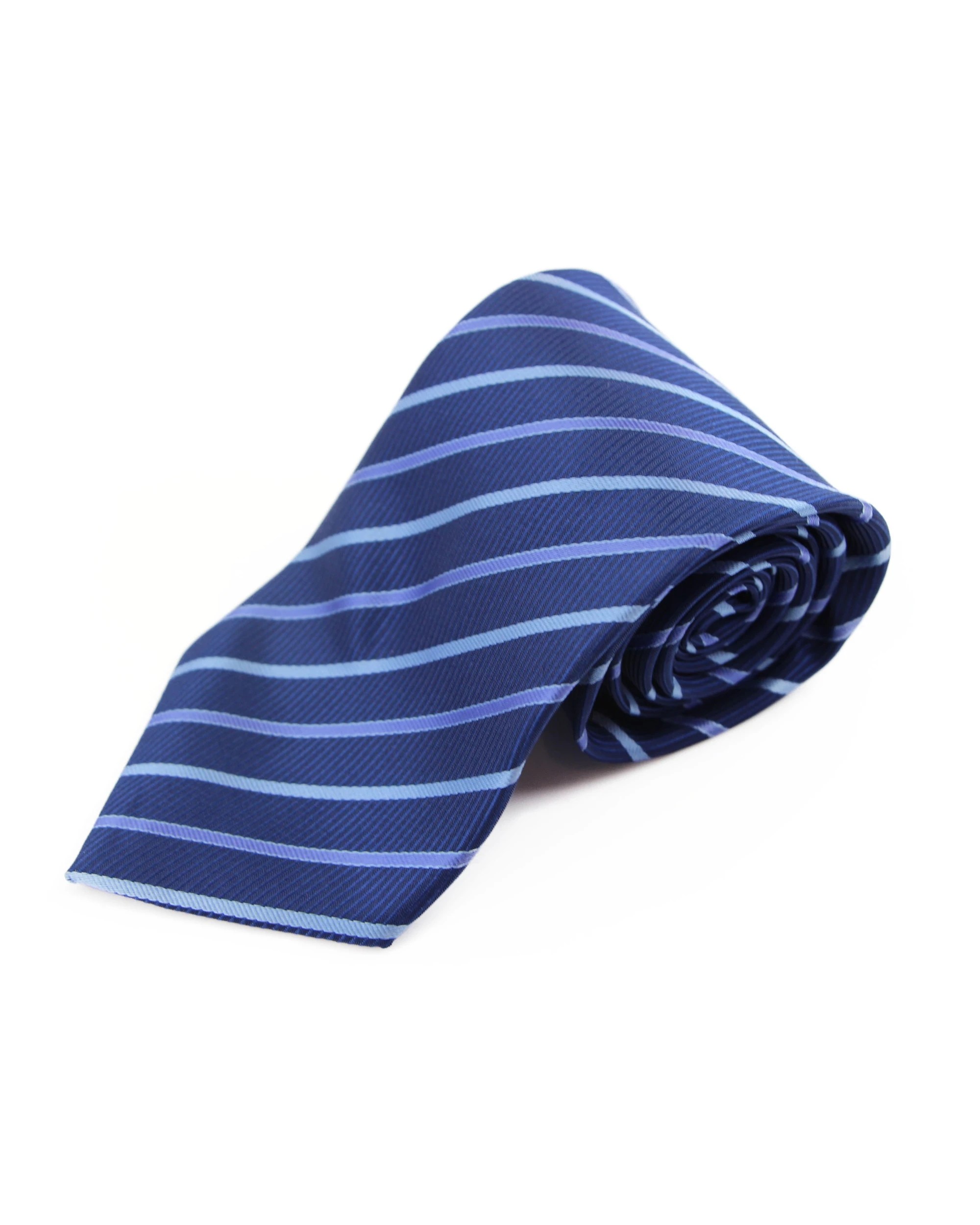 1 Zasel Mens Blue & Purple Striped 8cm Patterned Neck Tie - Multi, 1 of 3