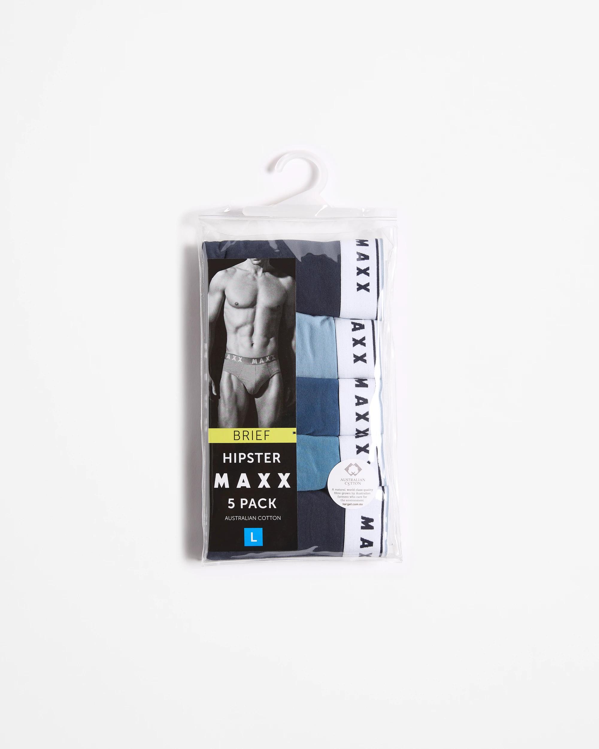 5 Mens Australian Cotton Blend Hipster Briefs 5 Pack - Maxx BLUES, 5 of 5