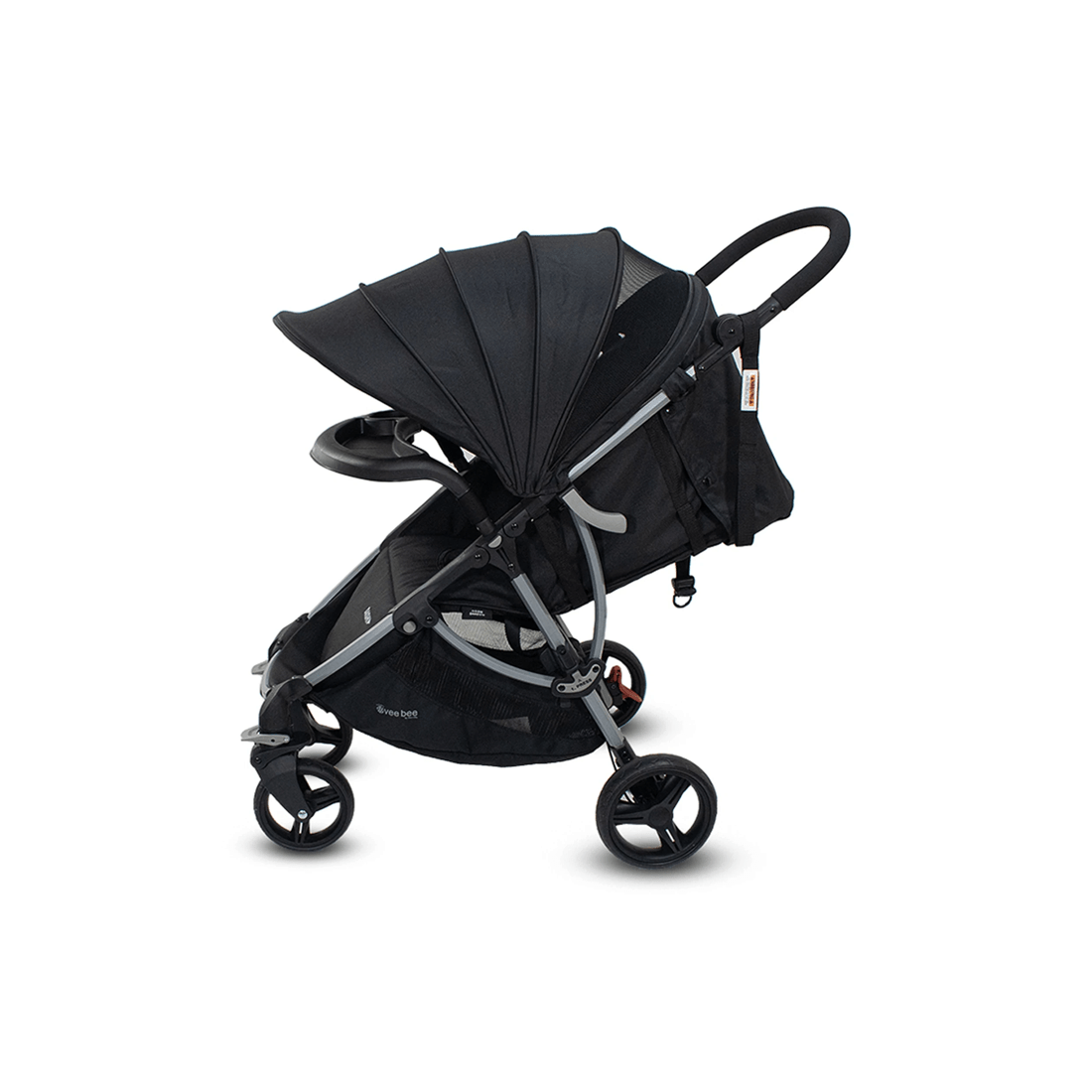 6 Vee Bee Dash Pram Foldable Reclining Baby Stroller With Tray Moon Shadow Colour
 - Black, 6 of 9