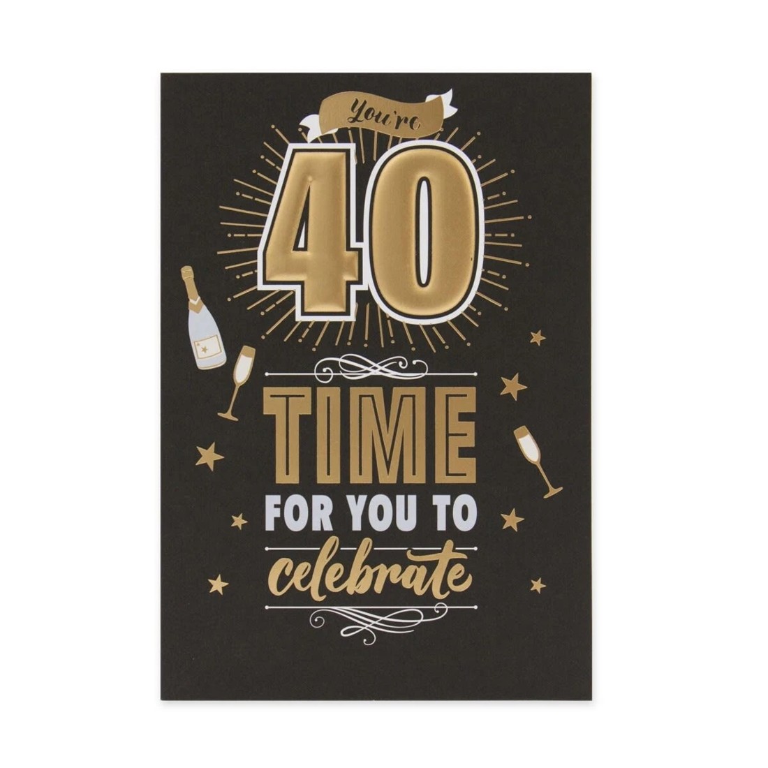 3 Connections from Hallmark 40th Birthday Card - Champagne and Stars, 3 of 3