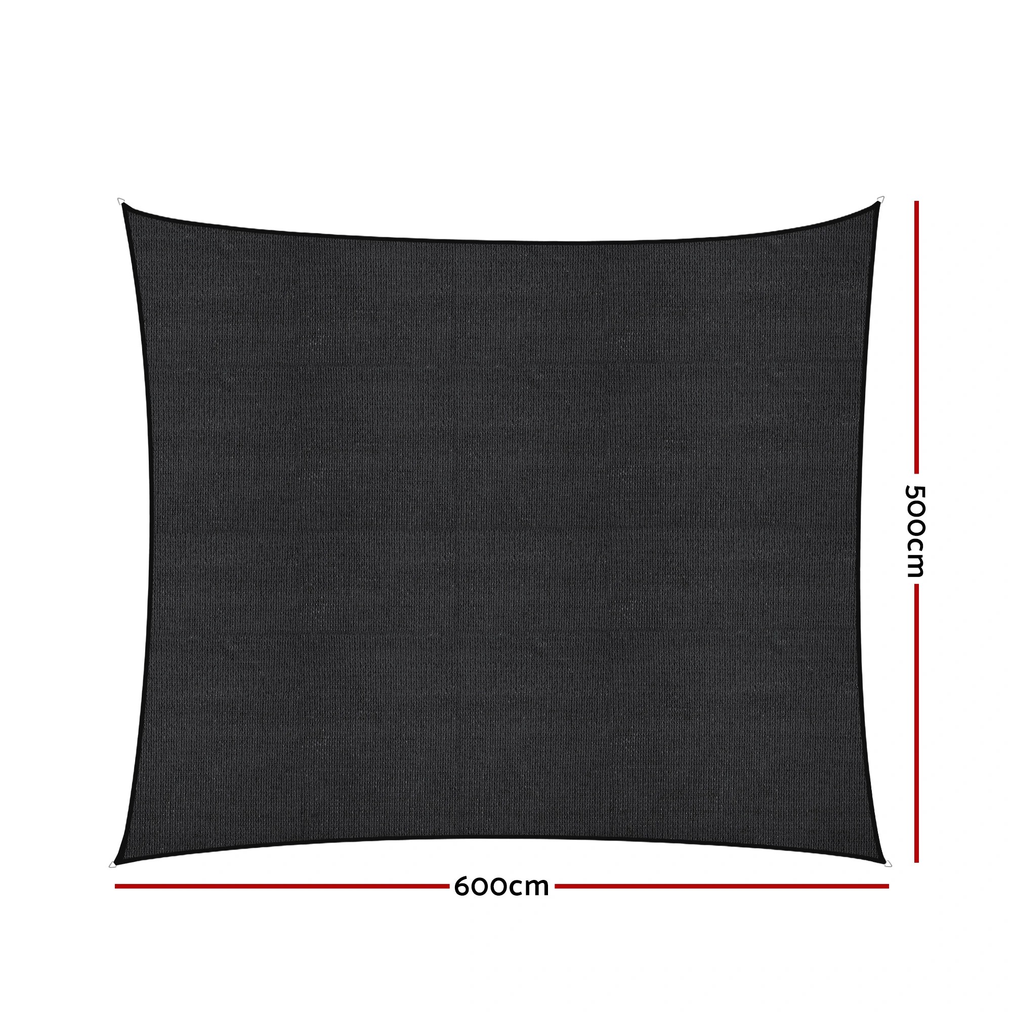 3 Instahut Sun Shade Sail Cloth 98% UV Block Outdoor Canopy Rectangle 5X6M - Black, 3 of 9