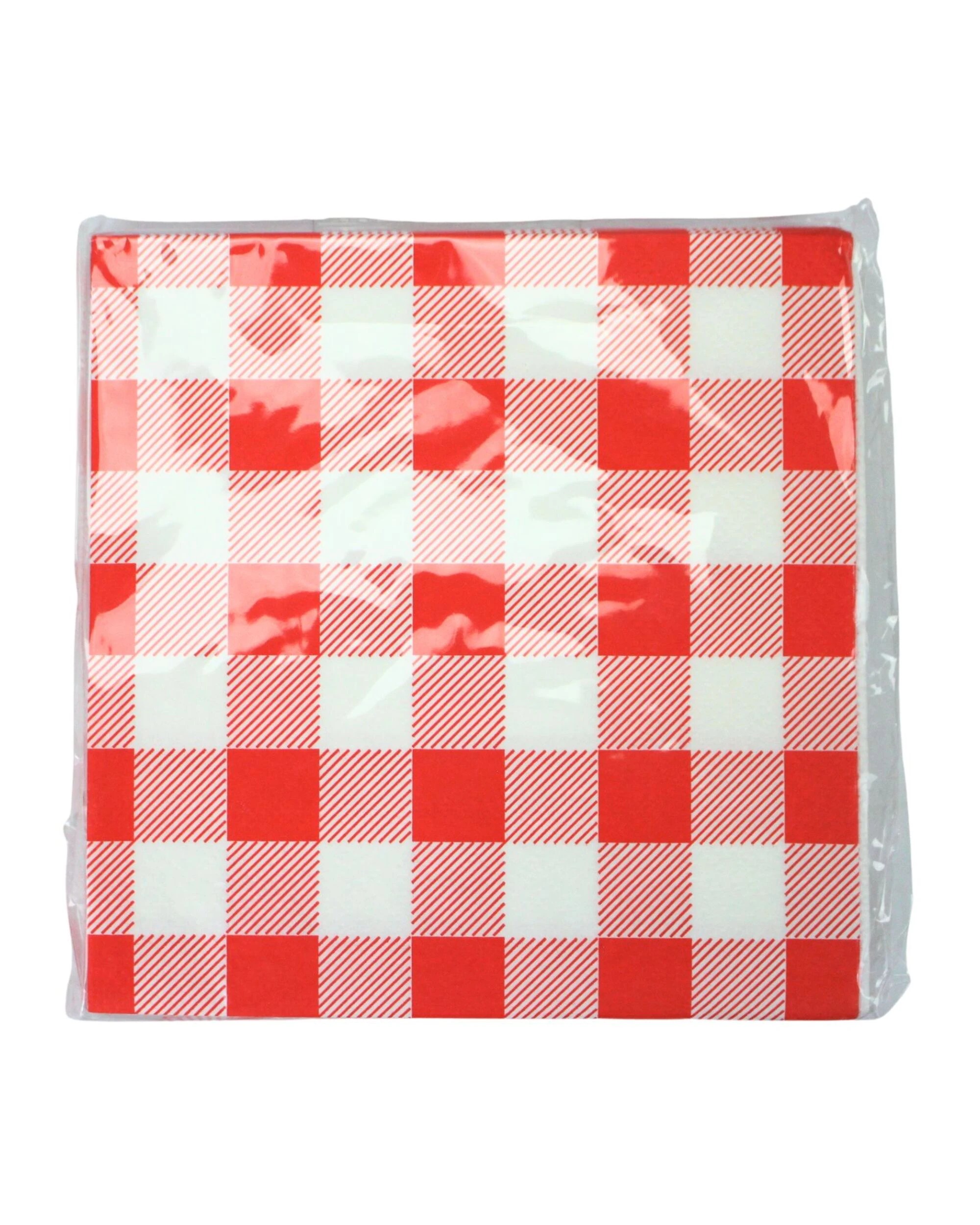 2 Party Maker Bright Gingham Small Napkins Serviettes Pack of 25 - Red, 2 of 3