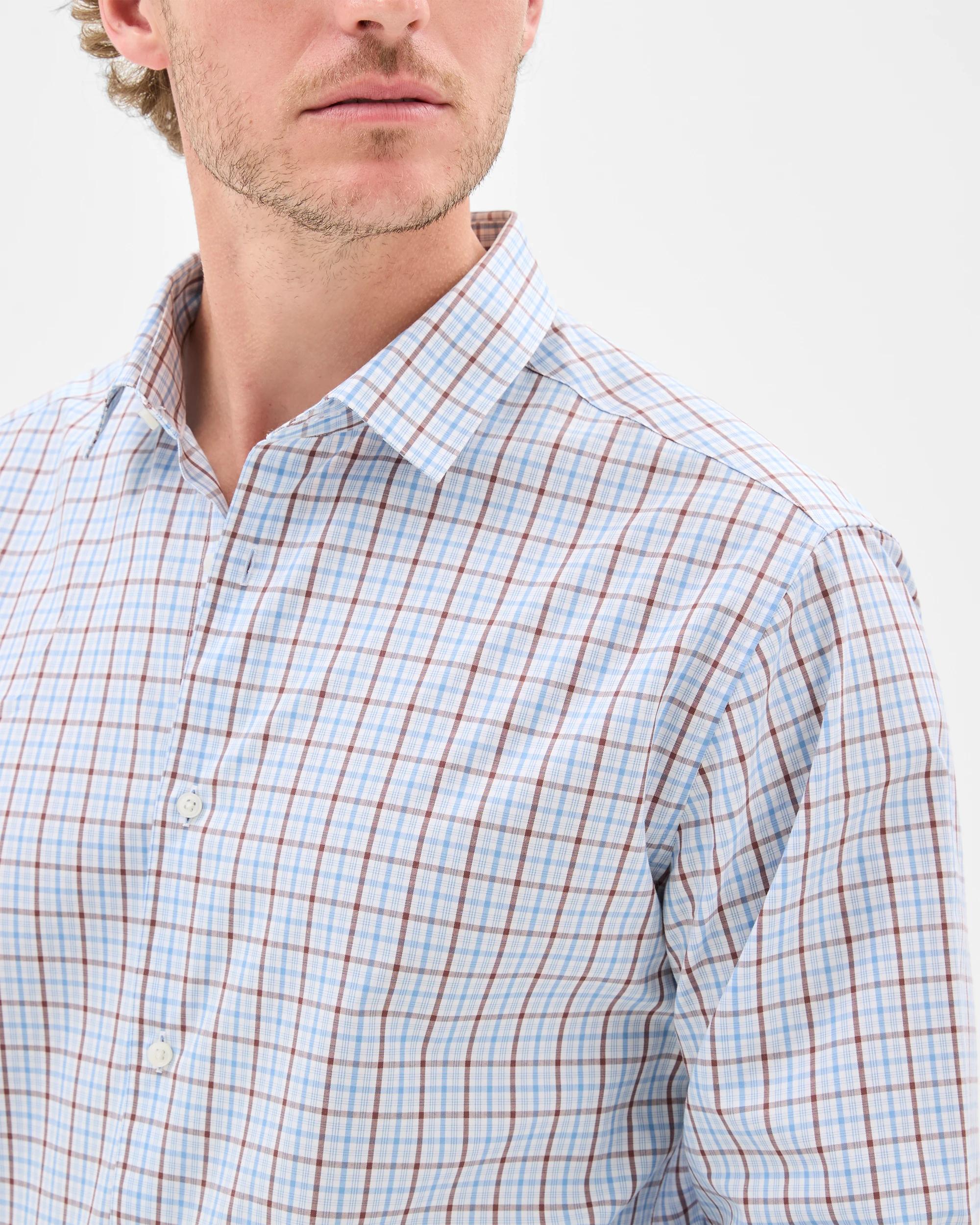 5 Australian Cotton Long Sleeve Shirt - Preview BLUE TATTERSAL, 5 of 7