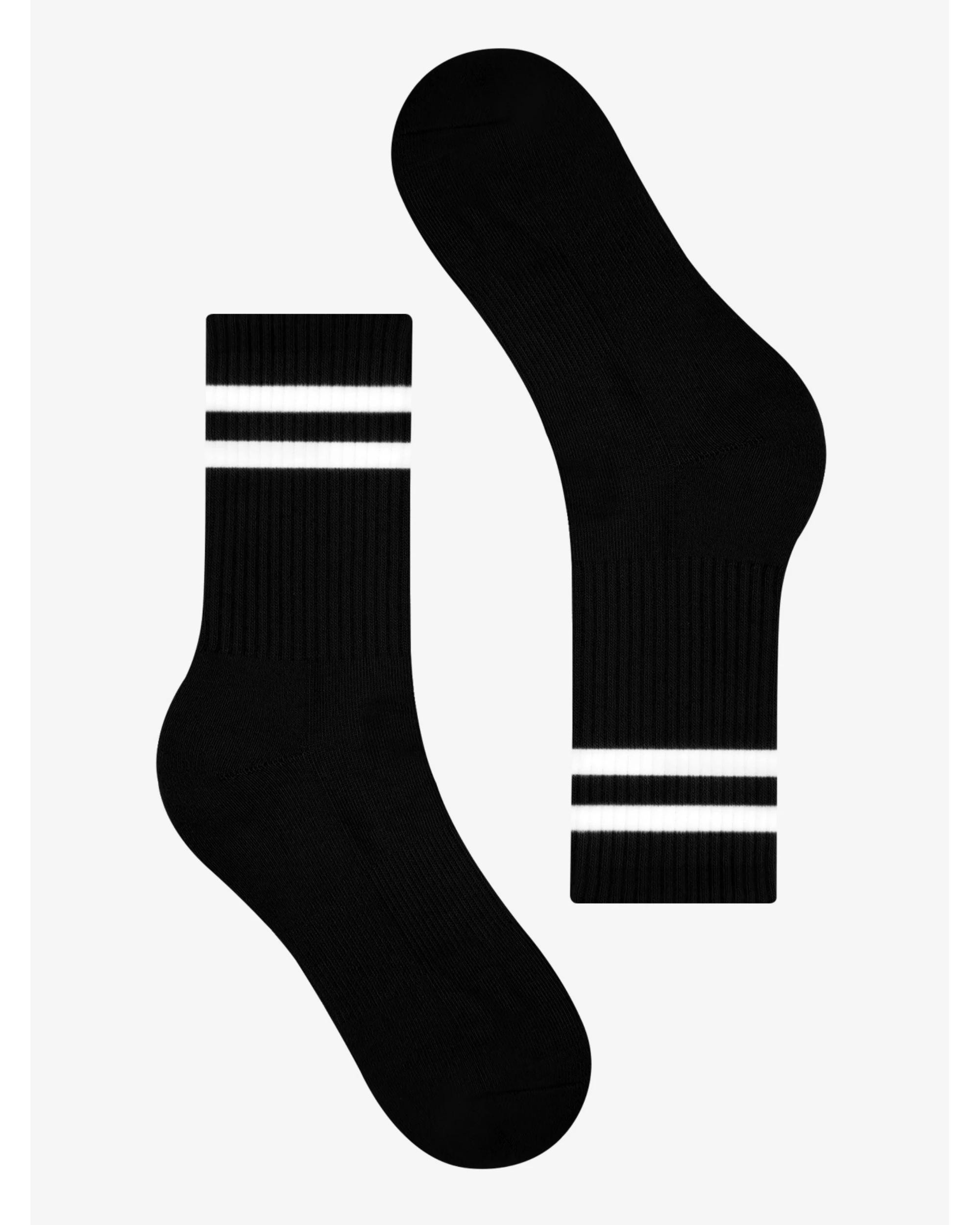 5 Advwin Medium Yellow Crew Socks for Sports and Daily Wear BLACK, 5 of 5
