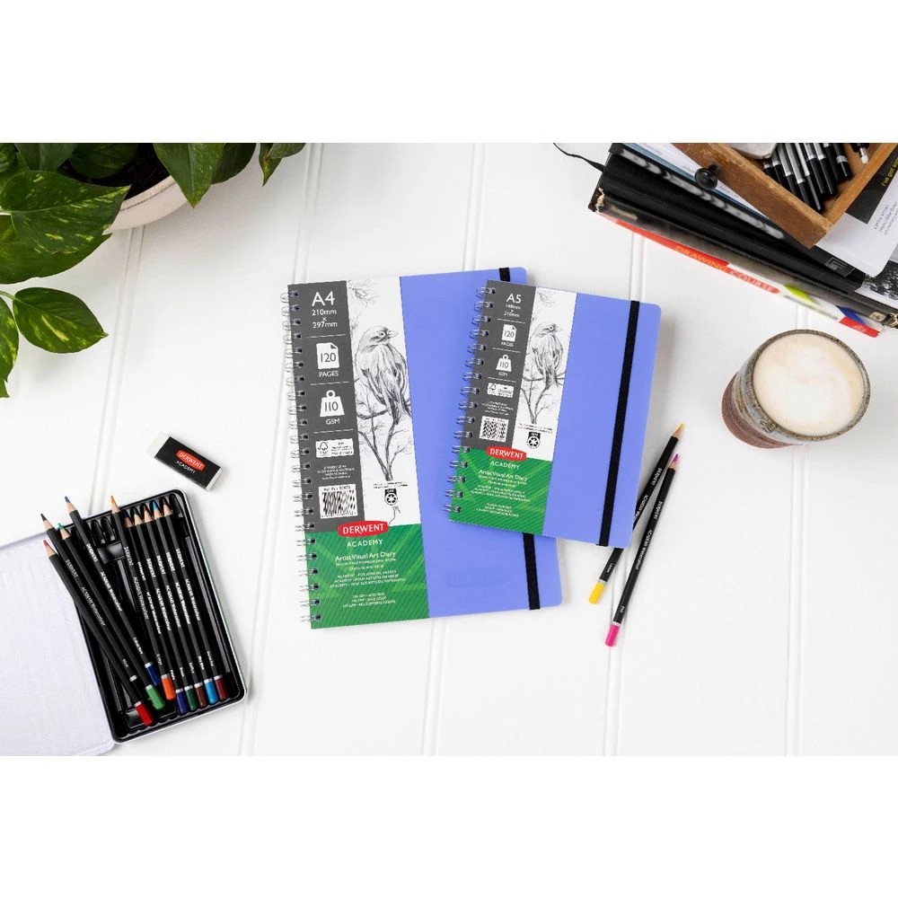 5 Derwent Academy A5 Visual Art Diary Portrait 120 Page Peri, 5 of 6