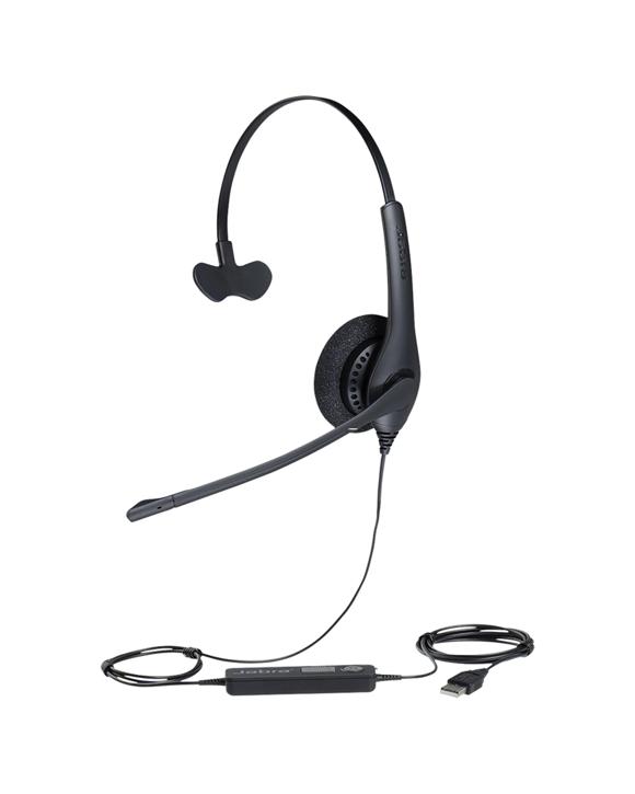 Jabra Corded Biz 1500 Uc Mono USB-A Headset Noise Cancelling Headset HD Voice - Black