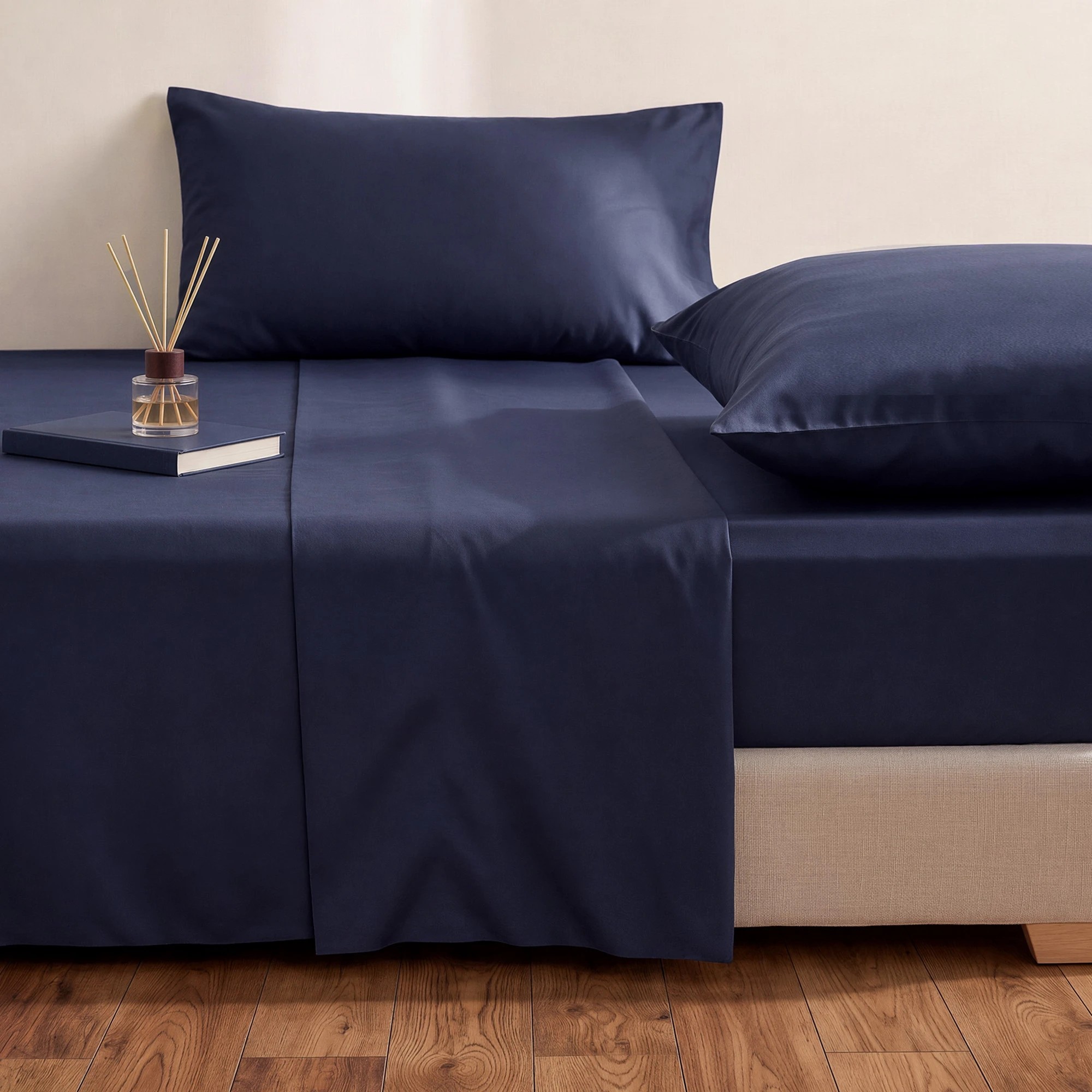 5 Giselle Bedding 500TC Cotton Sheet Set 40cm Deep Pocket for Hot Sleeper - King Bed - Blue, 5 of 9