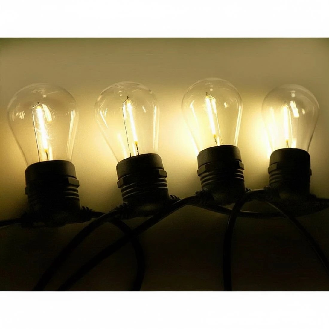 2 14m LED Festoon String Lights Christmas Decorations Wedding Party Outdoor Garden - Black, 2 of 5