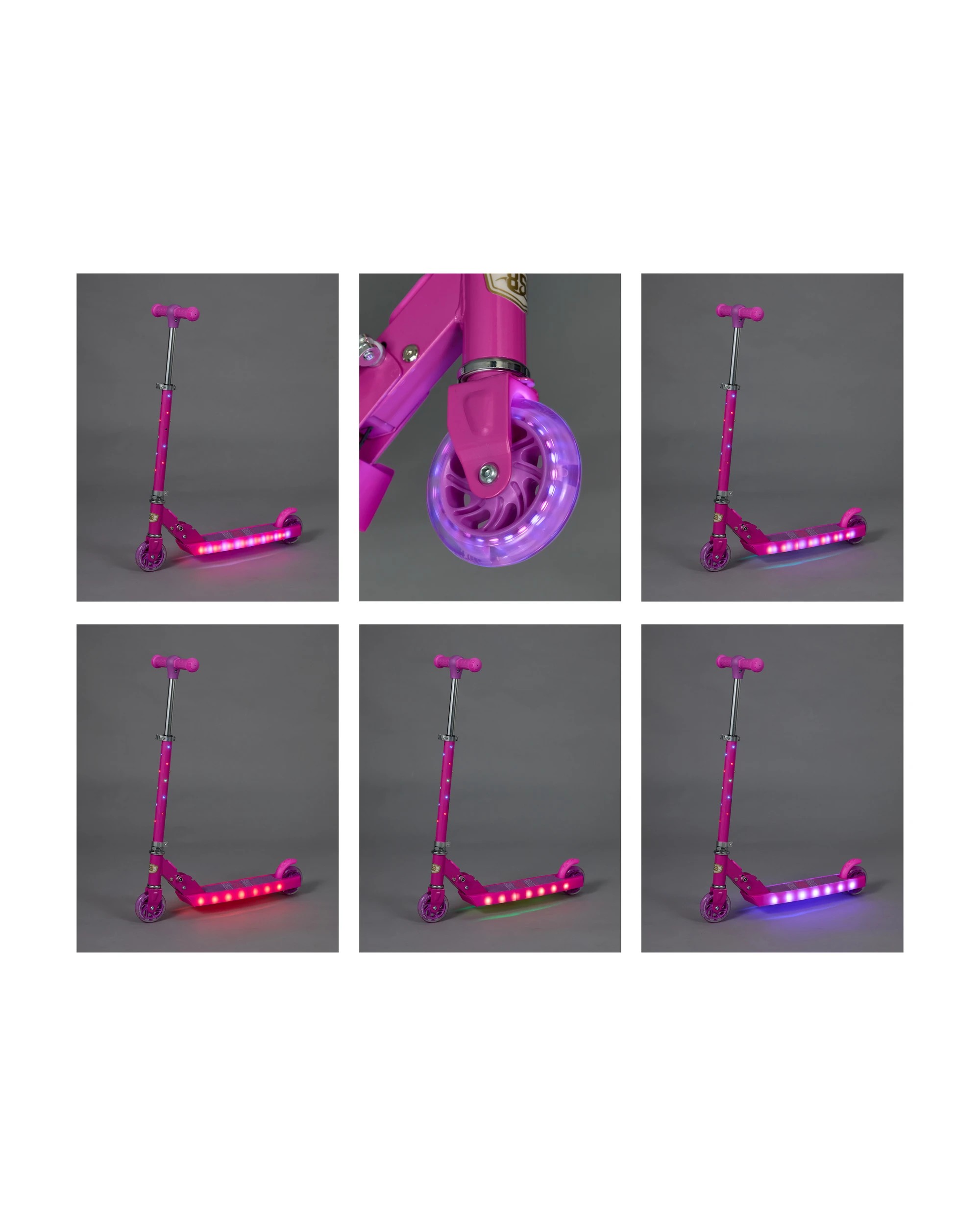 7 858 Light Up Folding Scooter - Pink, 7 of 9