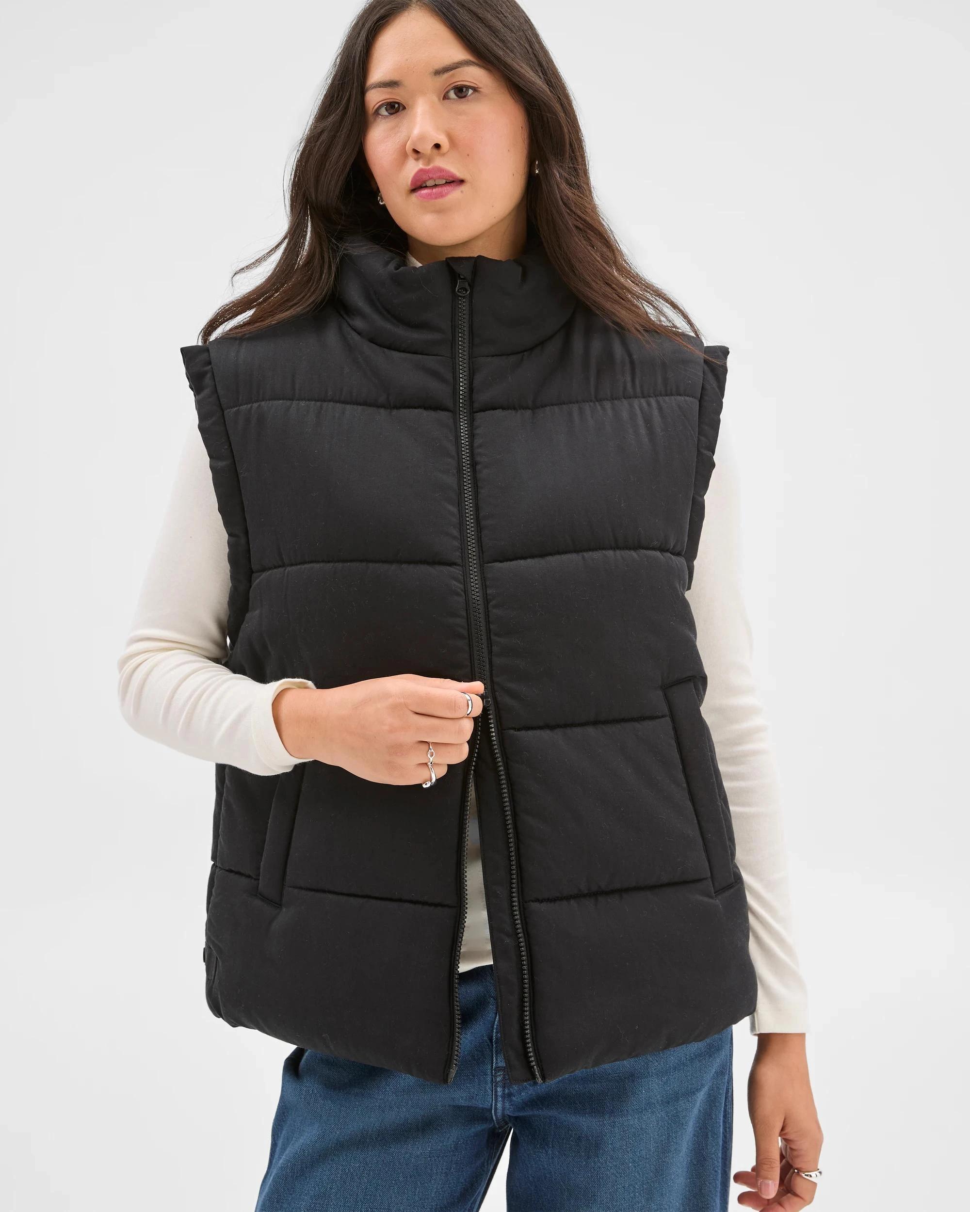 5 Target Woman Oversized Quilted Vest BLACK, 5 of 7