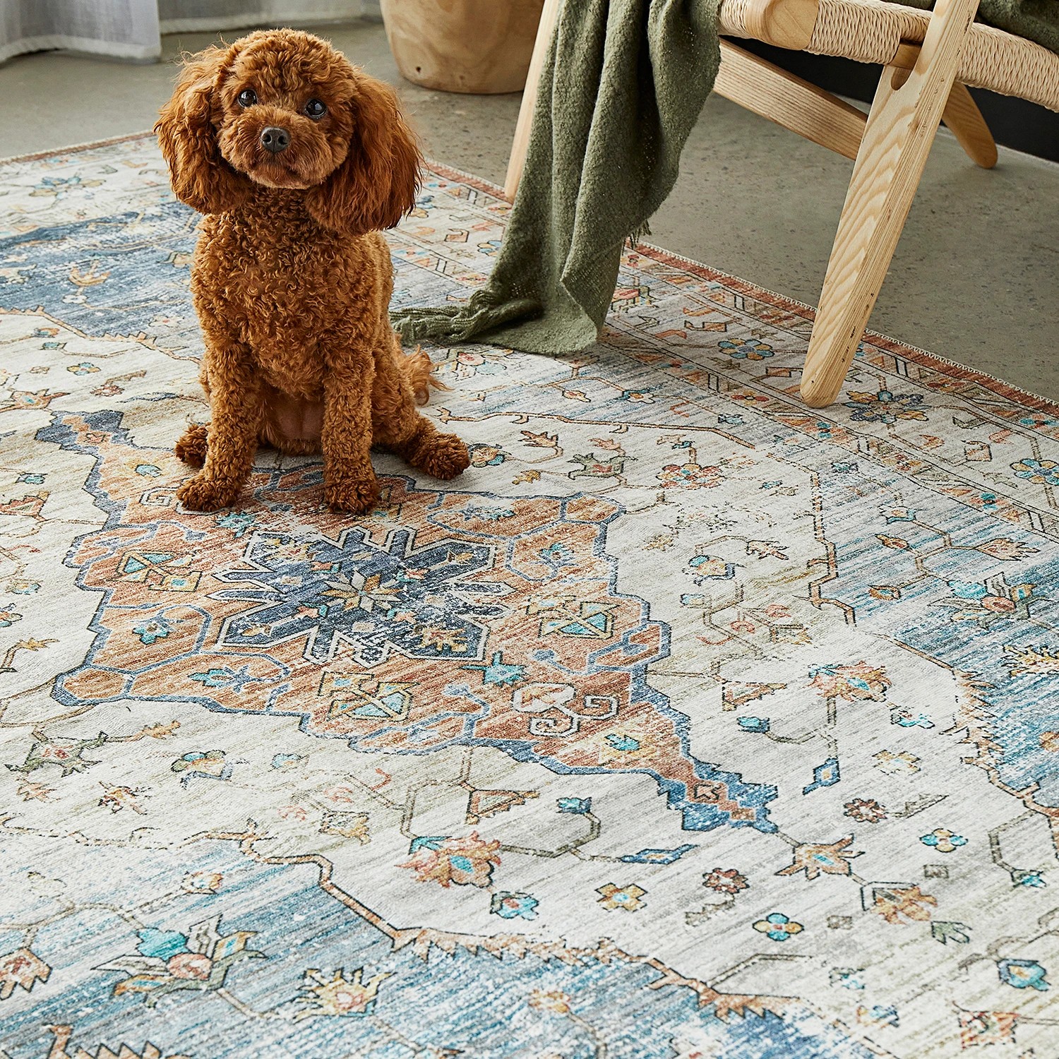 3 Common Ground Rugs Union Blair 220x150cm - Medium Washable Floor Rug - Blue, 3 of 6