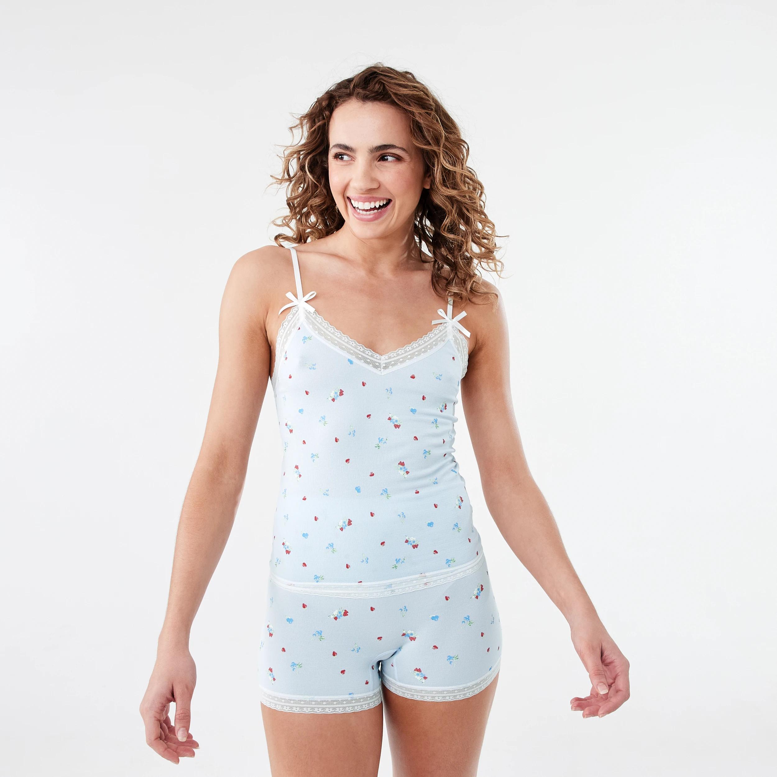 1 Seamfree Cami and Shorts Pyjama Set Fruits, 1 of 8