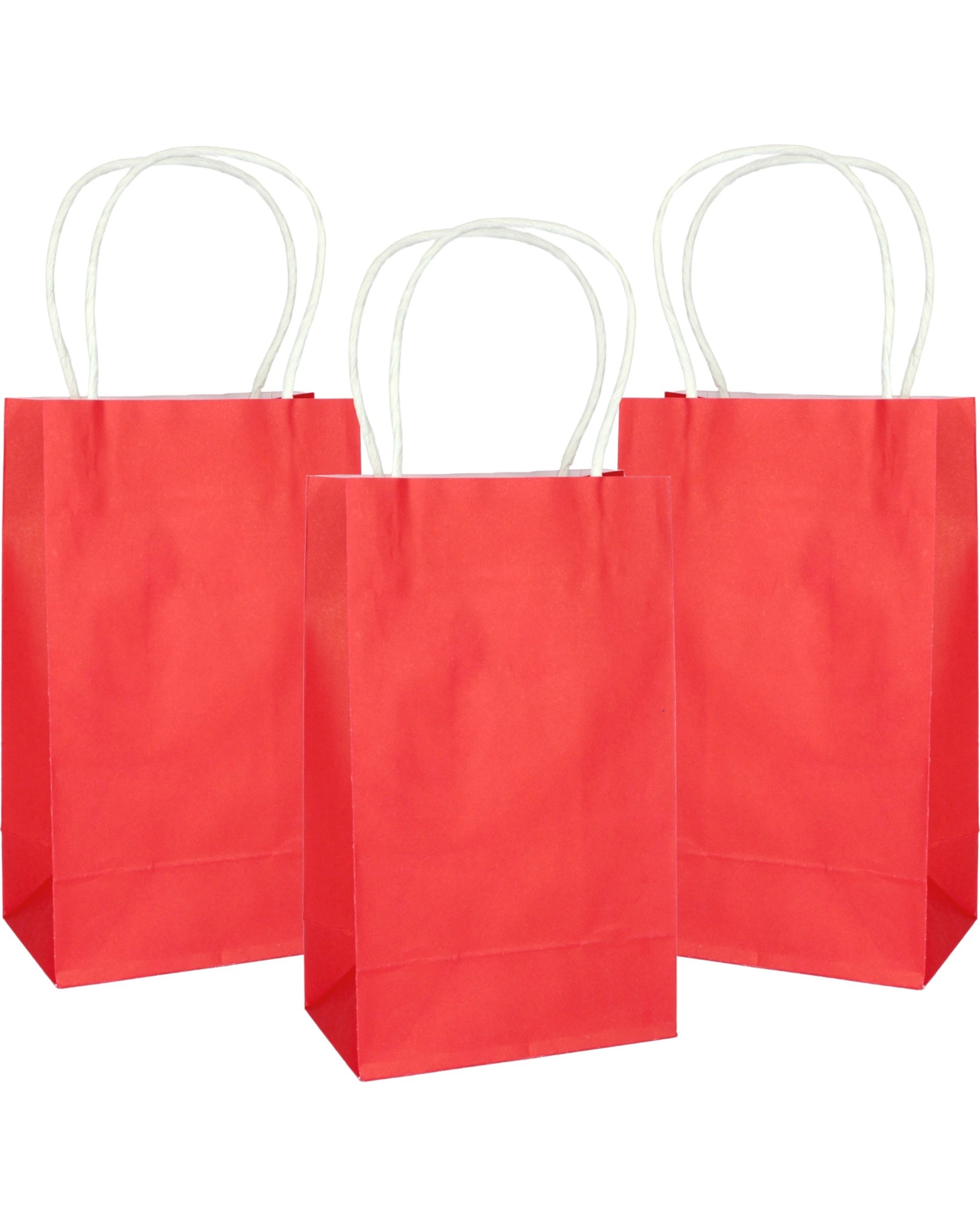 1 Alpen Paper Gift Bags 21.5cm Pack of 5 - Red, 1 of 3