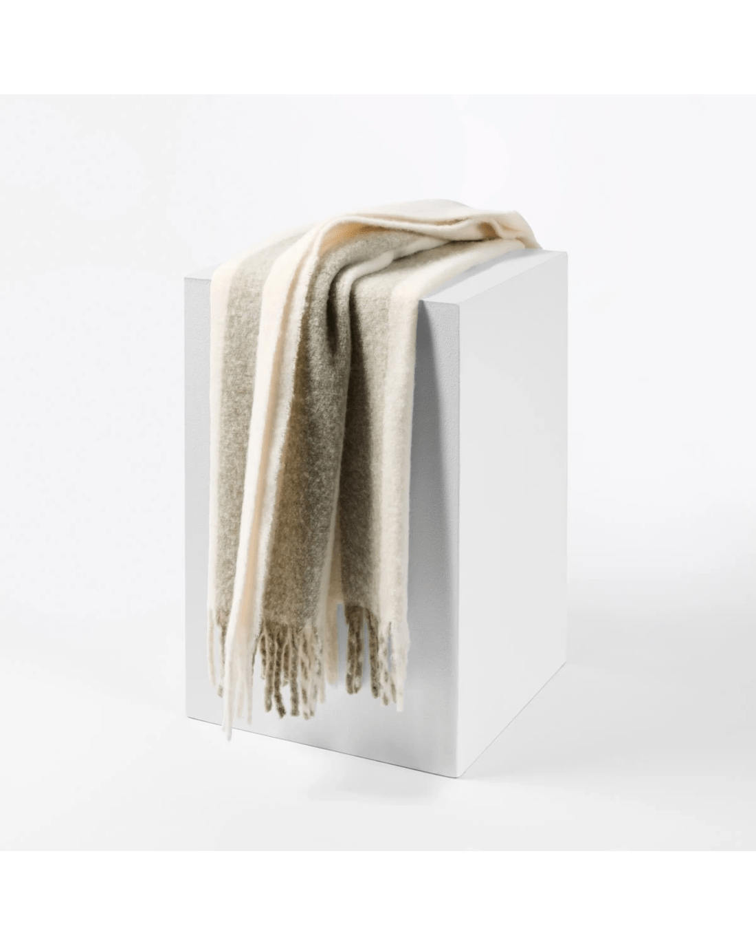 1 Stripe Brushed Throw - Sage, 1 of 6